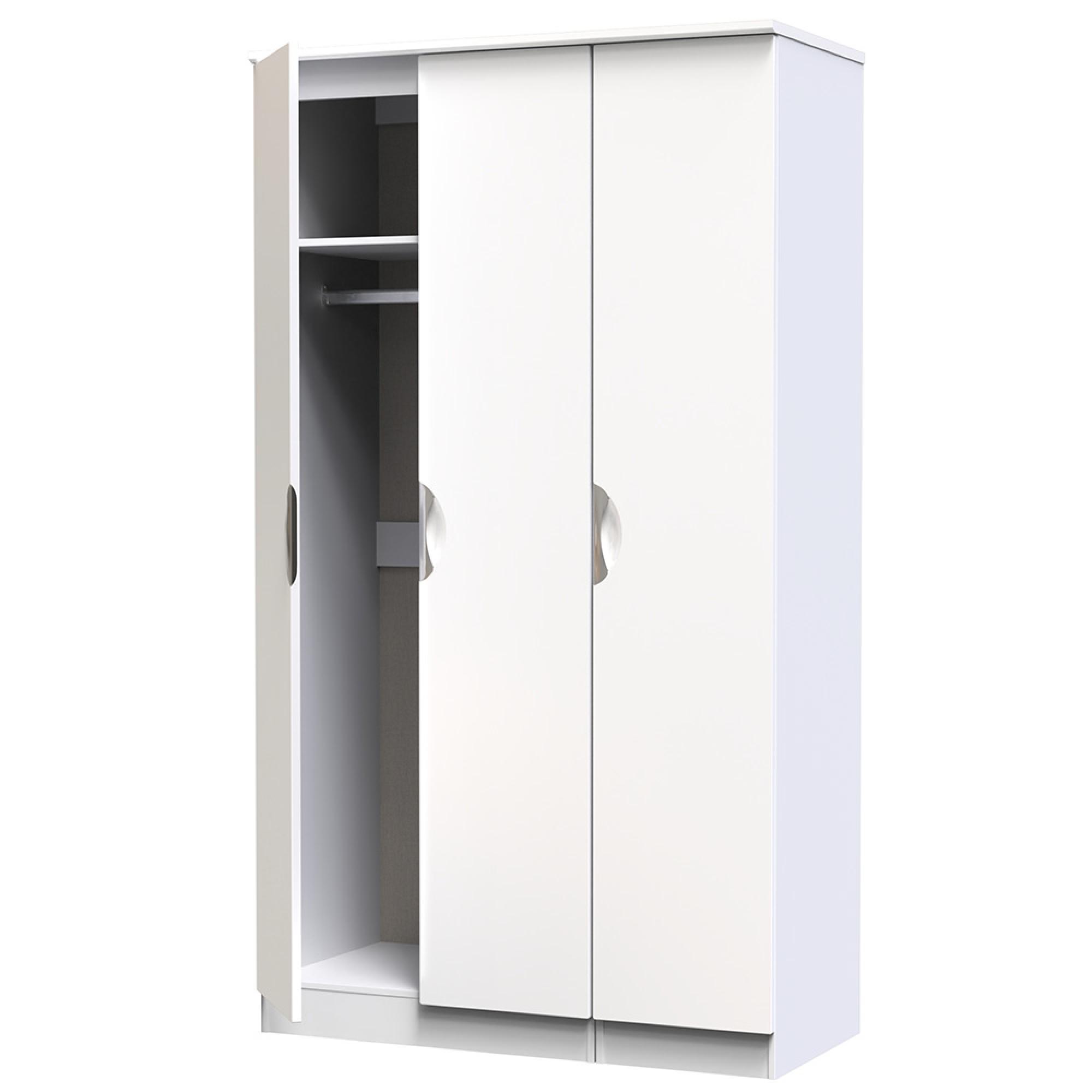 Camden Wardrobe - 3 Door - Tall Triple - White Gloss