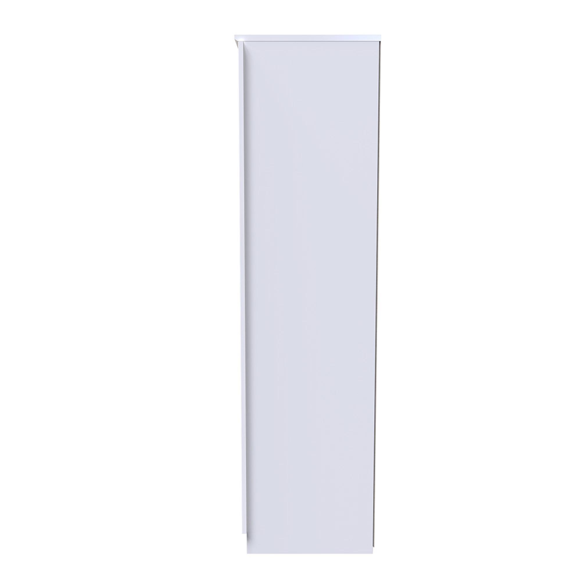 Camden Wardrobe - 3 Door - Tall Triple with 1 Mirror - White Gloss