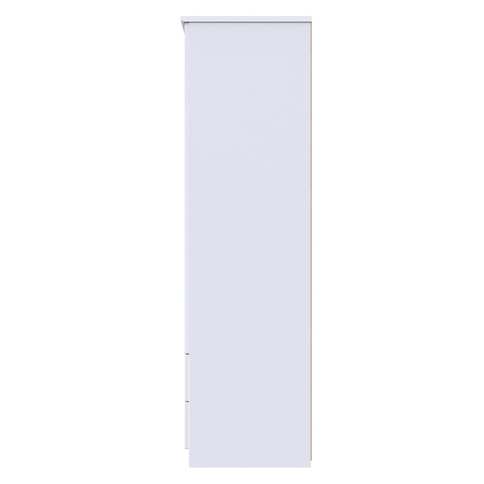 Camden Wardrobe - 3 Door - Triple - RHF 2 Drawers - White Gloss