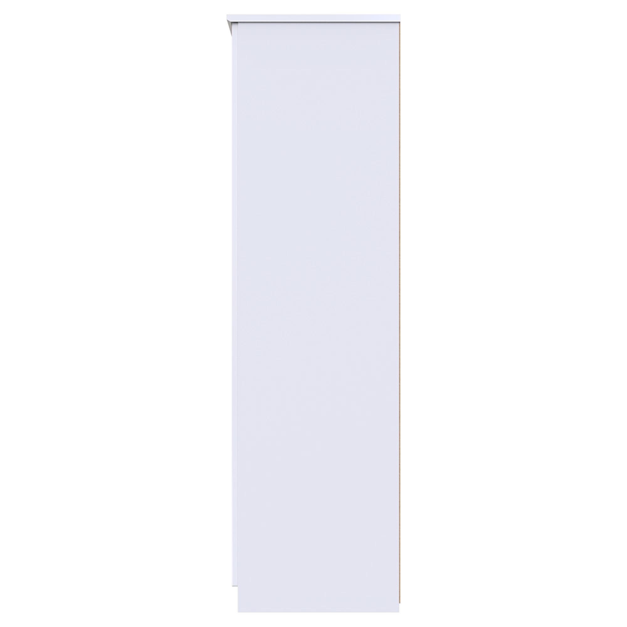 Camden Wardrobe - 3 Door - Triple Tall - LHF 2 Drawers - White Gloss