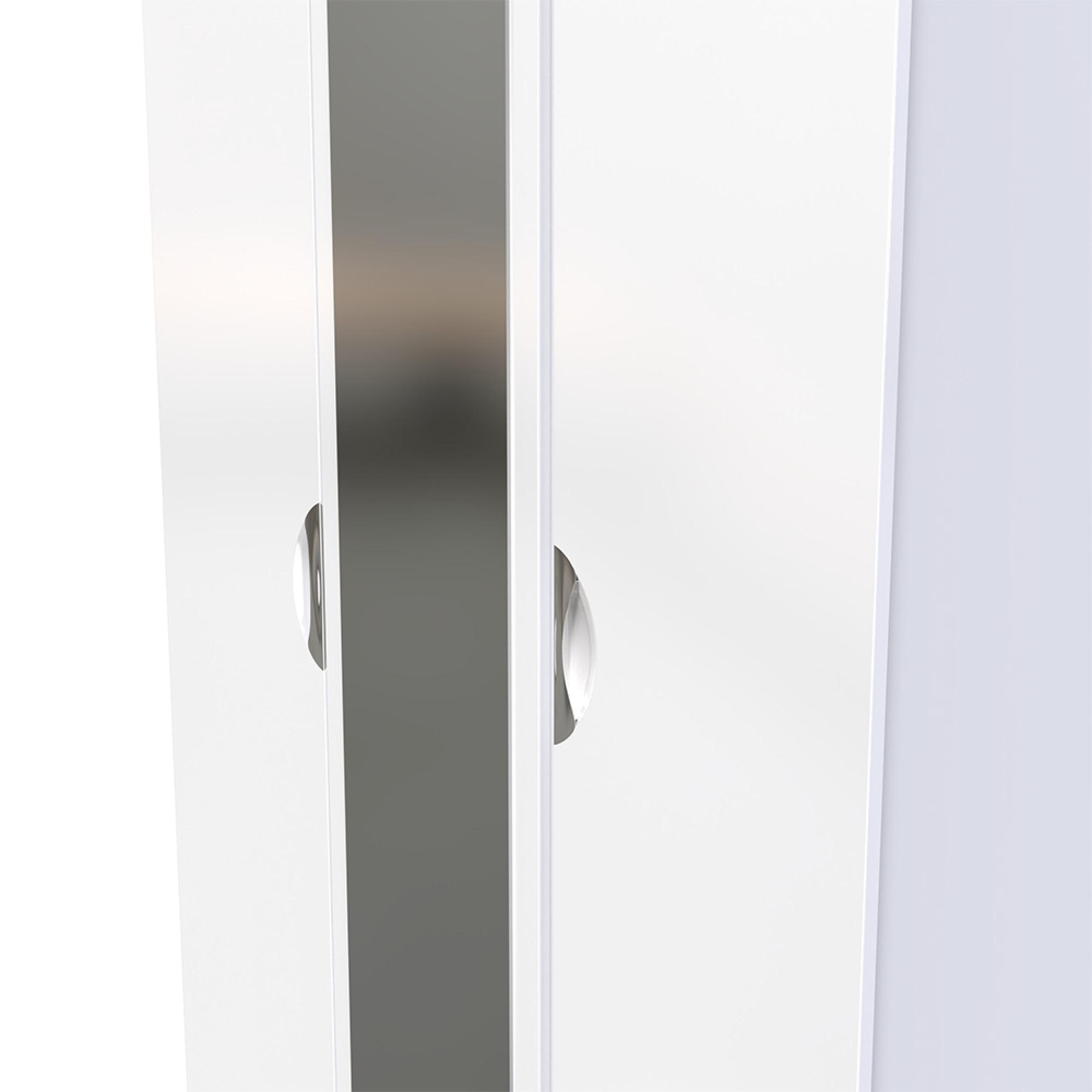 Camden Wardrobe - 3 Door - Triple with 1 Mirror - White Gloss