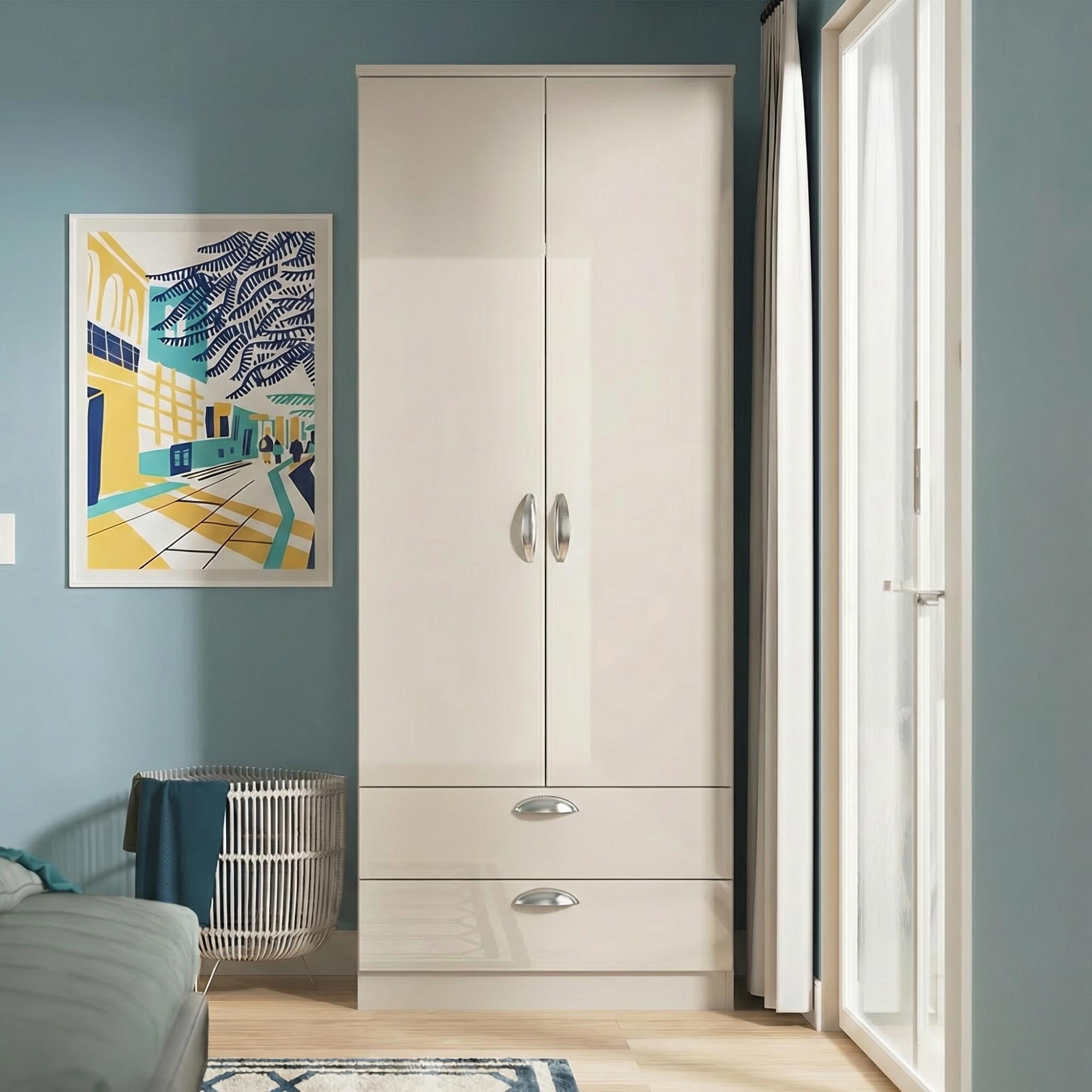 Camden Wardrobe - 2 Door - 2 Drawers - Tall - Cashmere