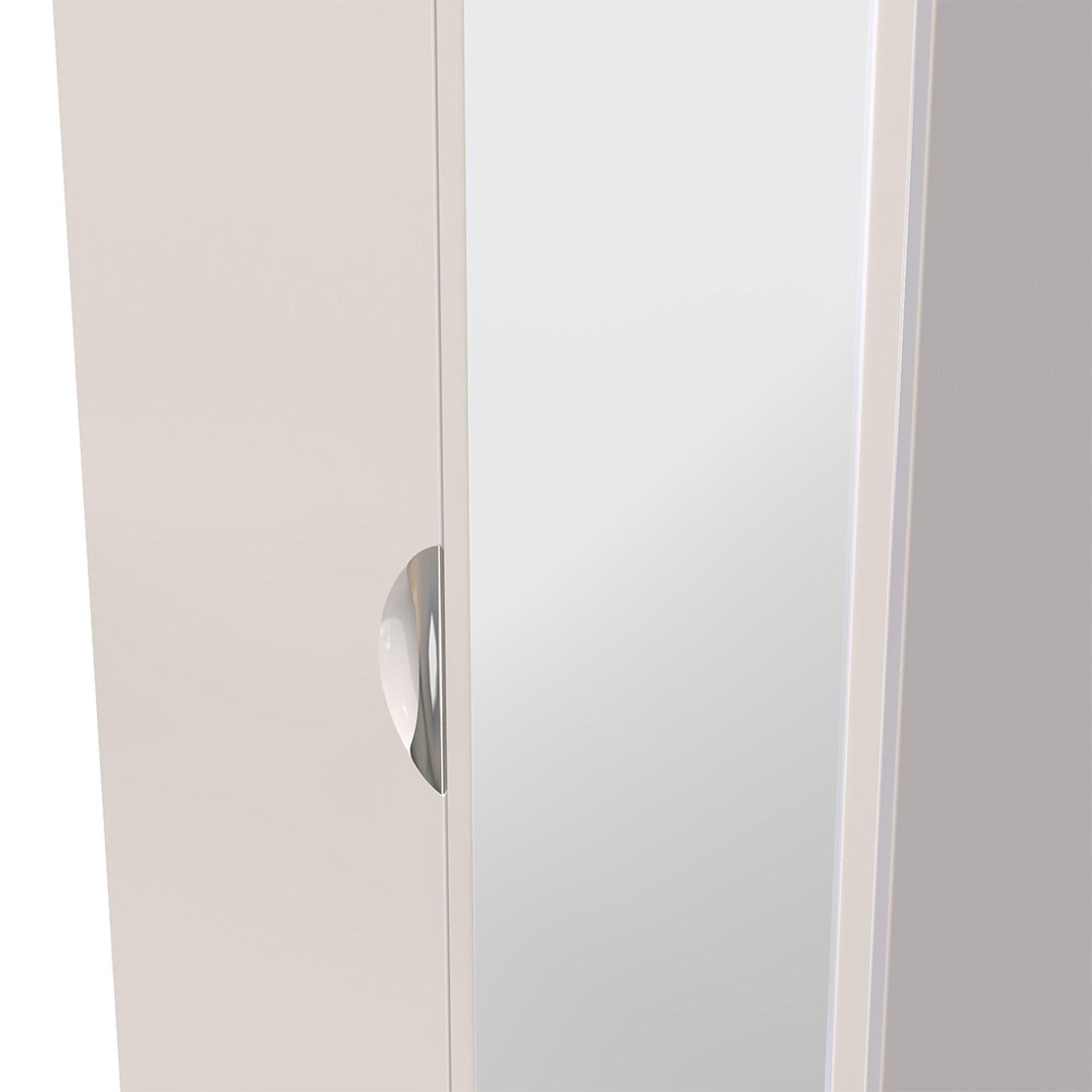 Camden Wardrobe - 2 Door - Combi with 1 Mirror - Cashmere