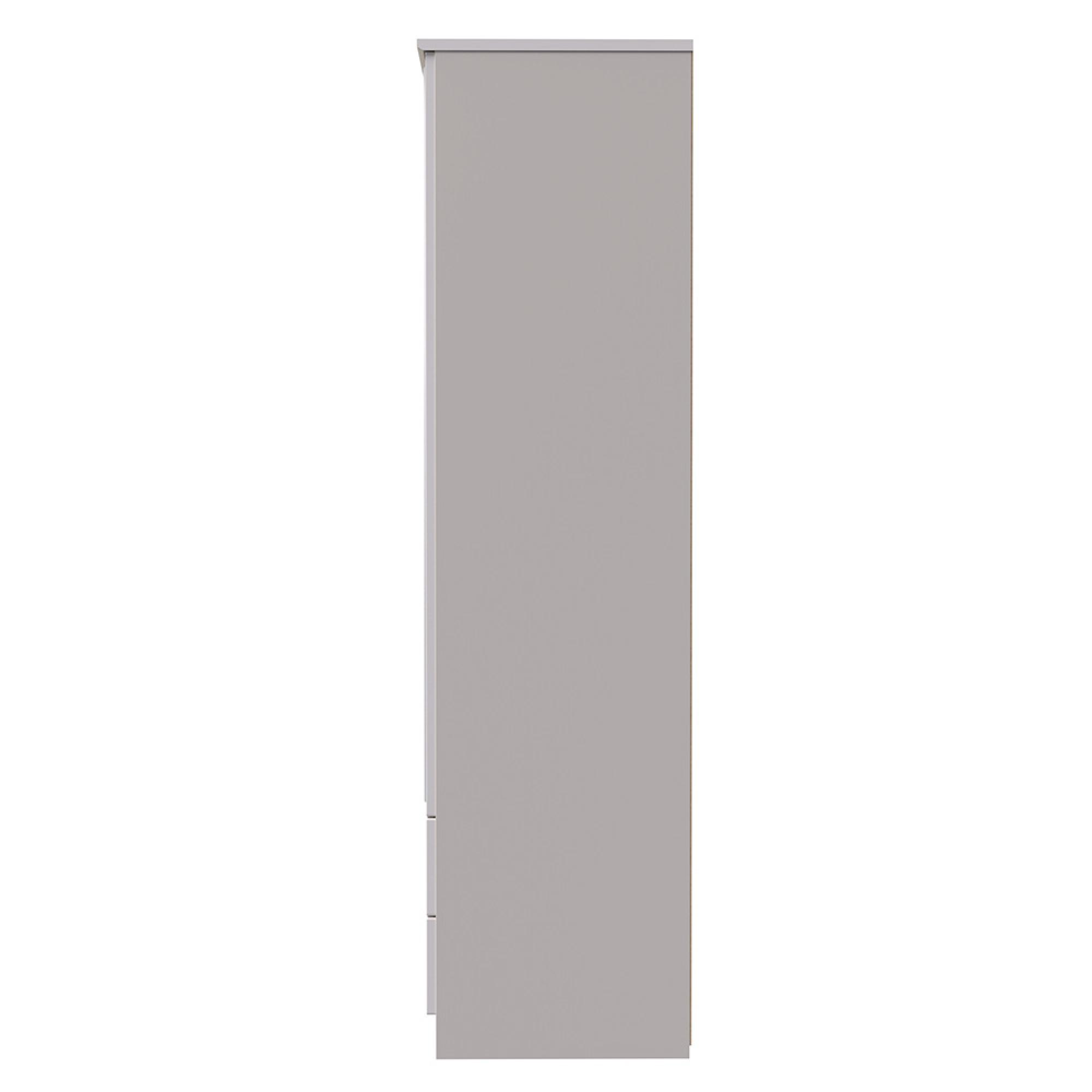 Camden Wardrobe - 2 Door - Tall Combi with 1 Mirror - Cashmere