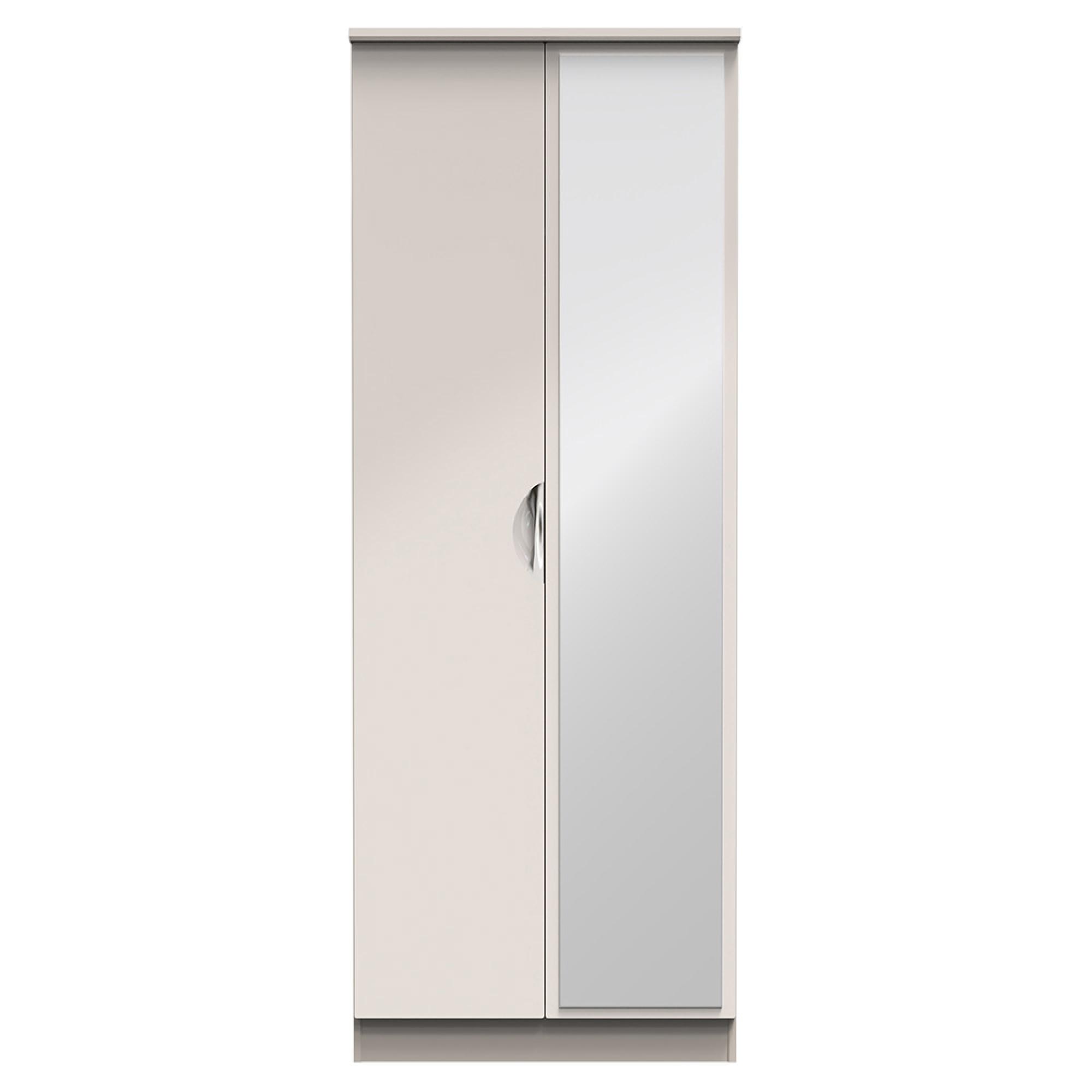 Camden Wardrobe - 2 Door - Tall with 1 Mirror - Cashmere