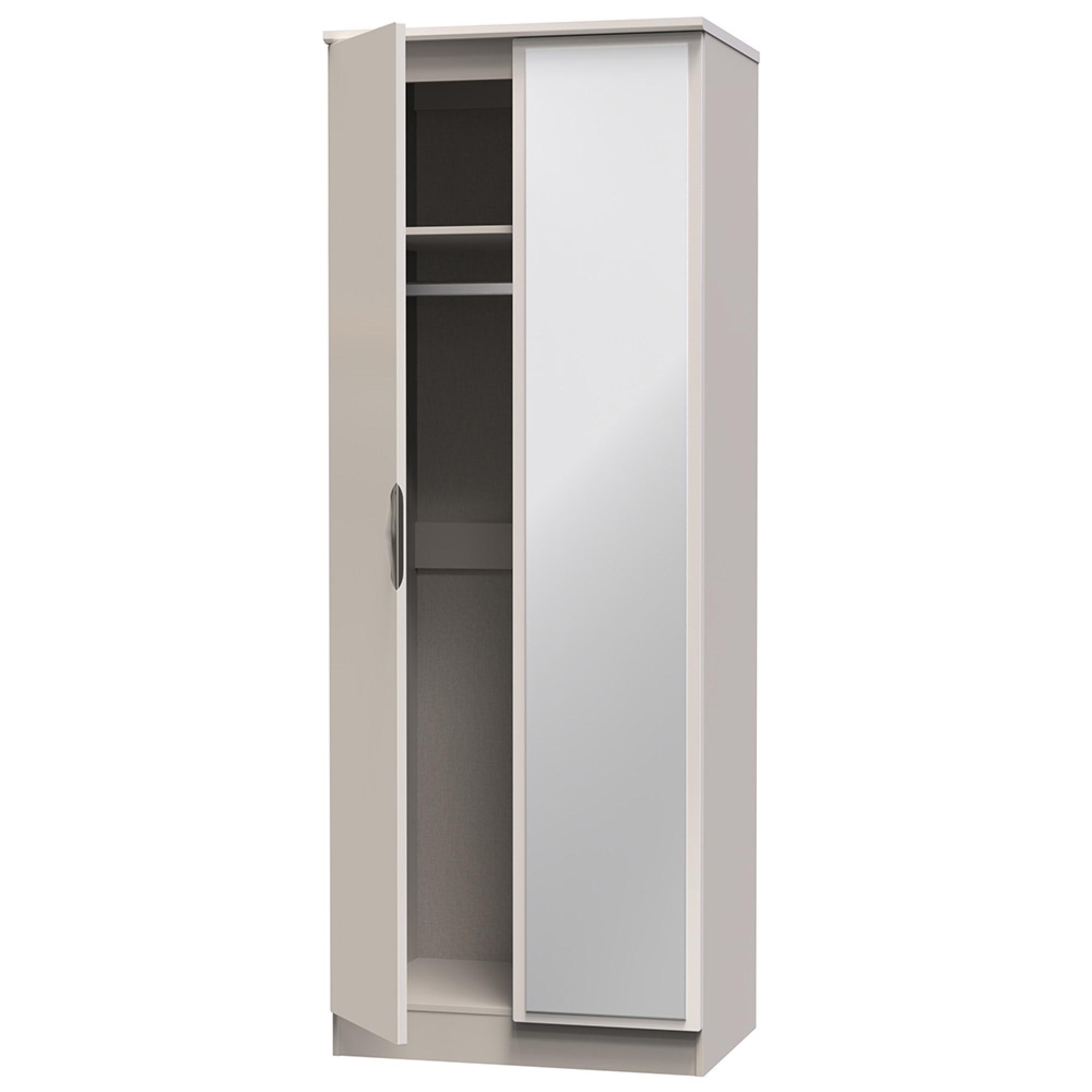 Camden Wardrobe - 2 Door with 1 Mirror - Cashmere