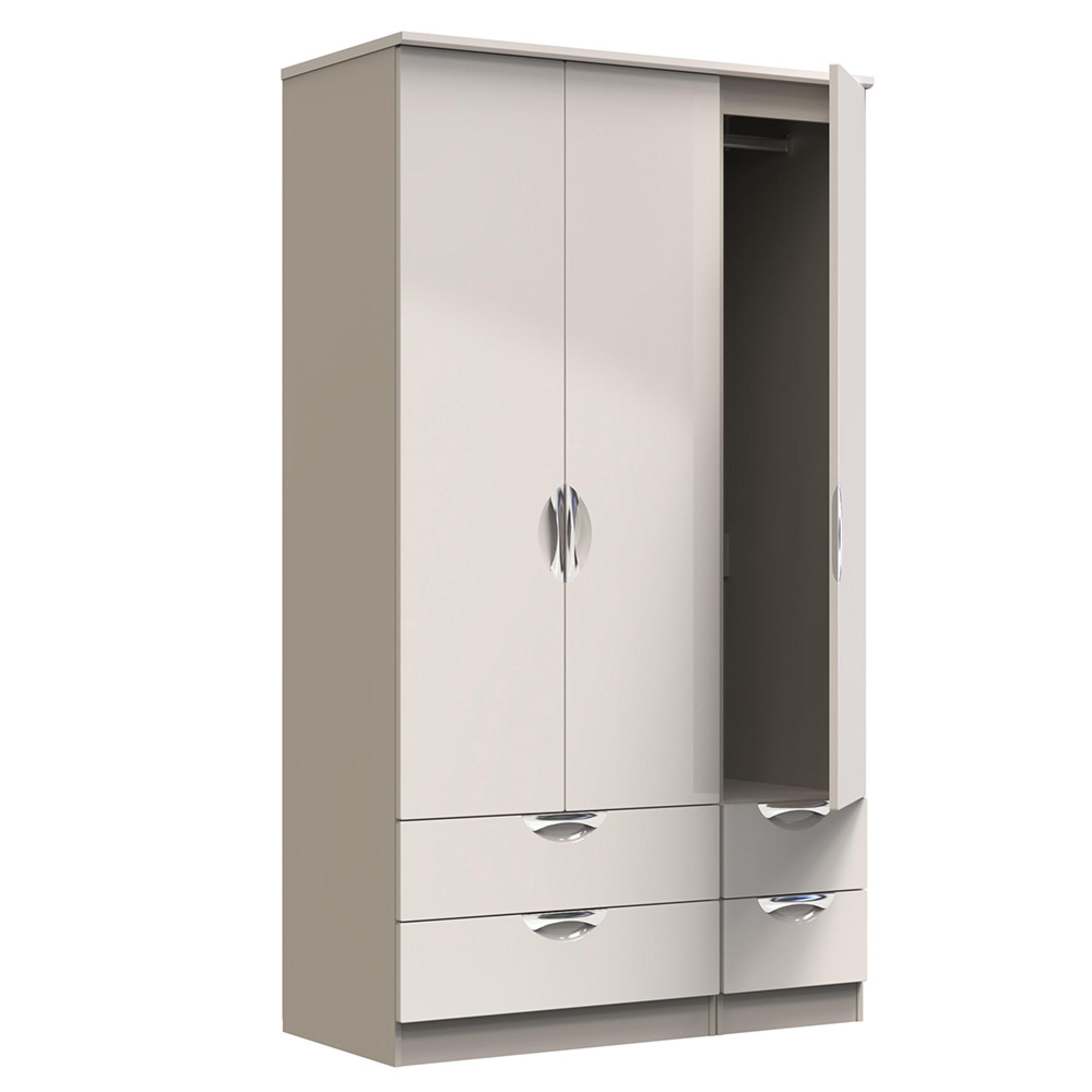 Camden Wardrobe - 3 Door - 4 Drawers - Tall Triple - Cashmere