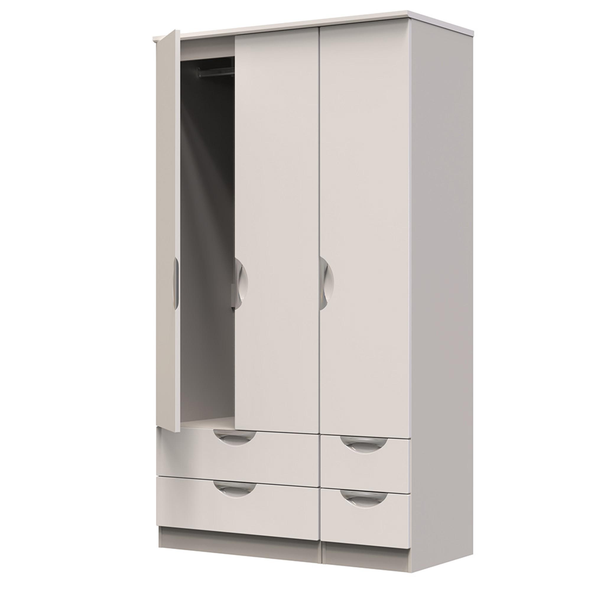 Camden Wardrobe - 3 Door - 4 Drawers - Tall Triple - Cashmere
