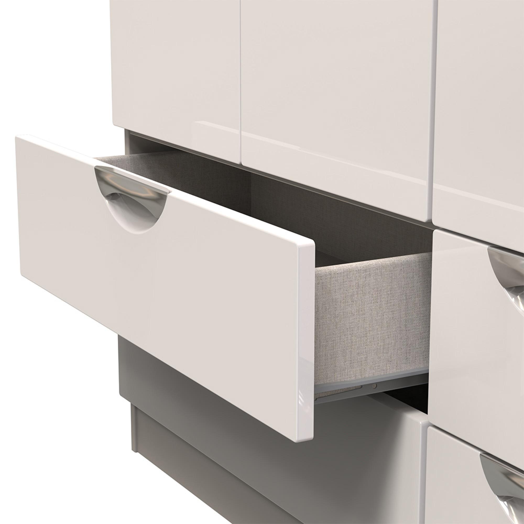 Camden Wardrobe - 3 Door - 4 Drawers - Tall Triple - Cashmere