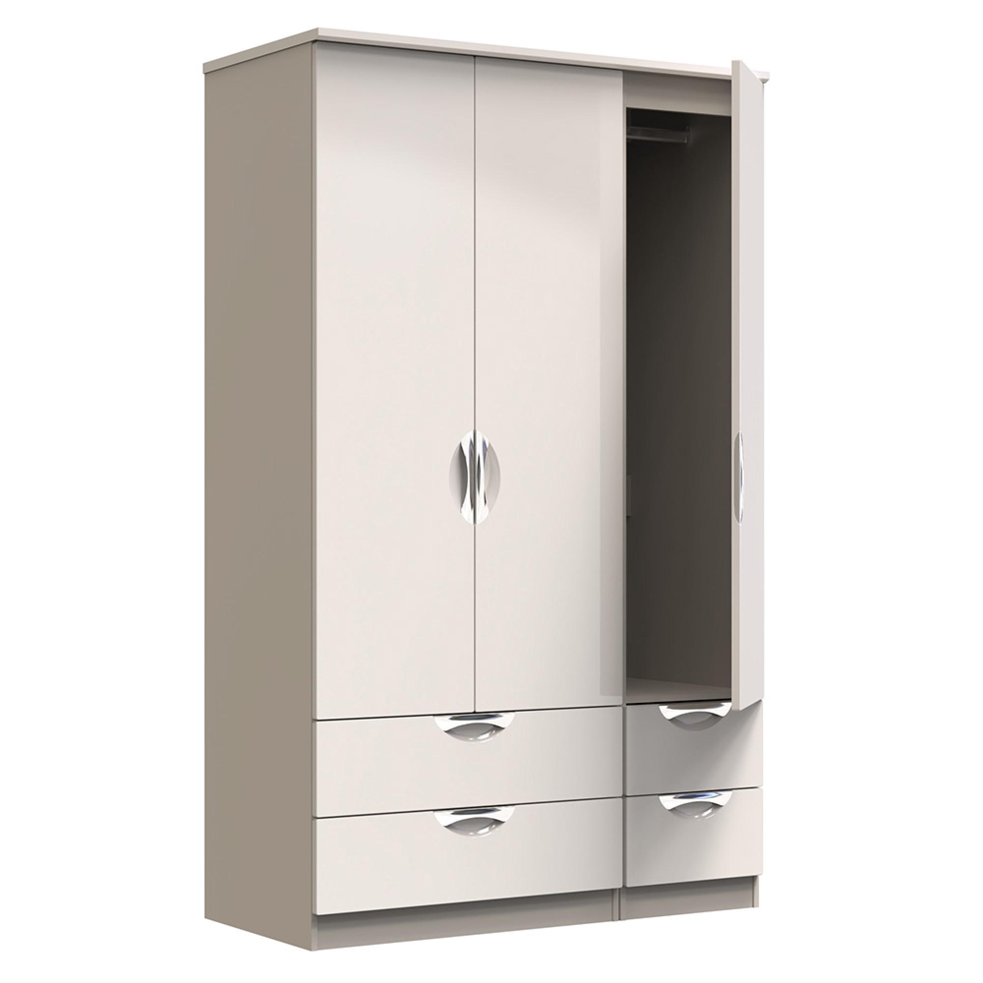 Camden Wardrobe - 3 Door - 4 Drawers - Triple - Cashmere