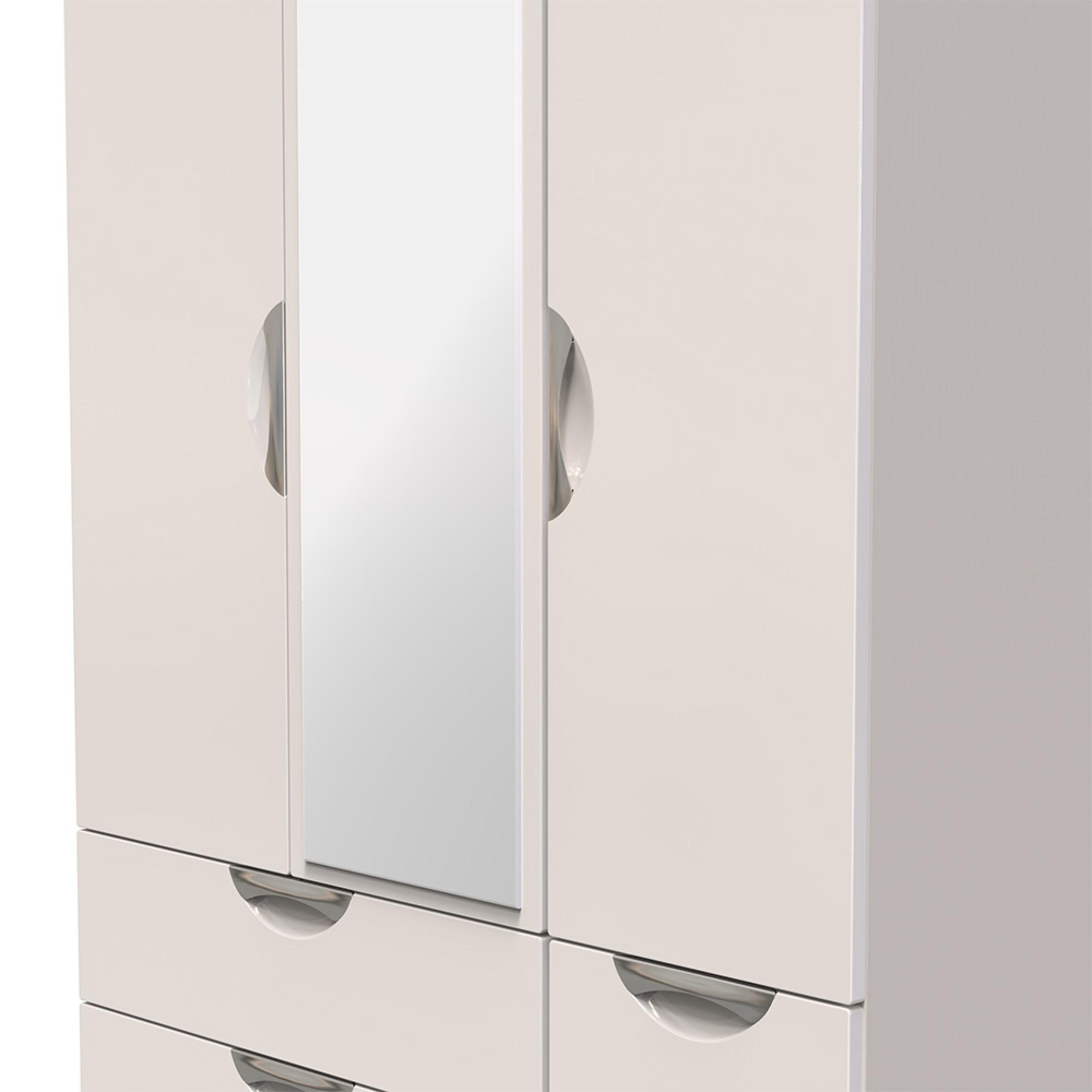 Camden Wardrobe - 3 Door - Combi with 1 Mirror - Cashmere