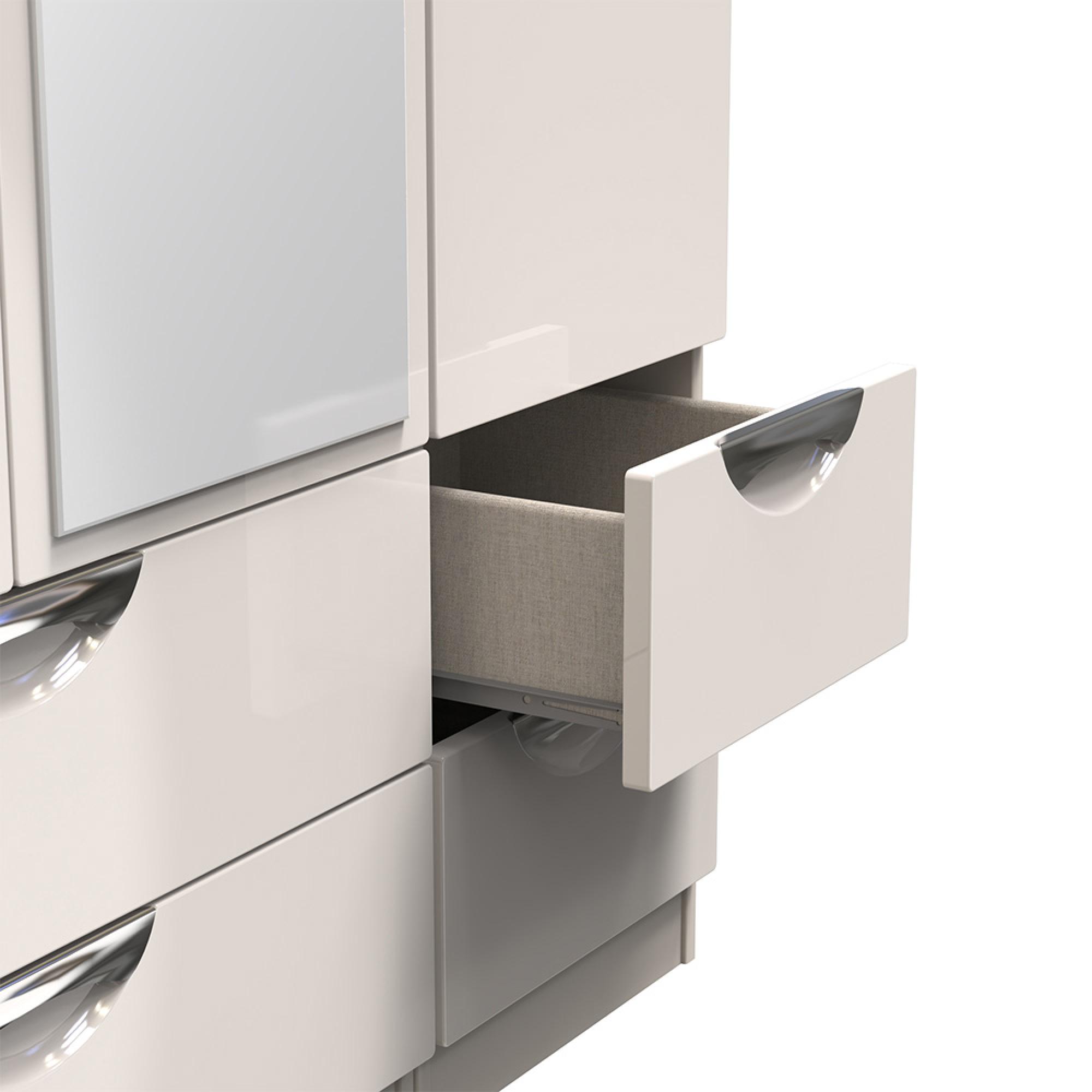 Camden Wardrobe - 3 Door - Combi with 1 Mirror - Cashmere