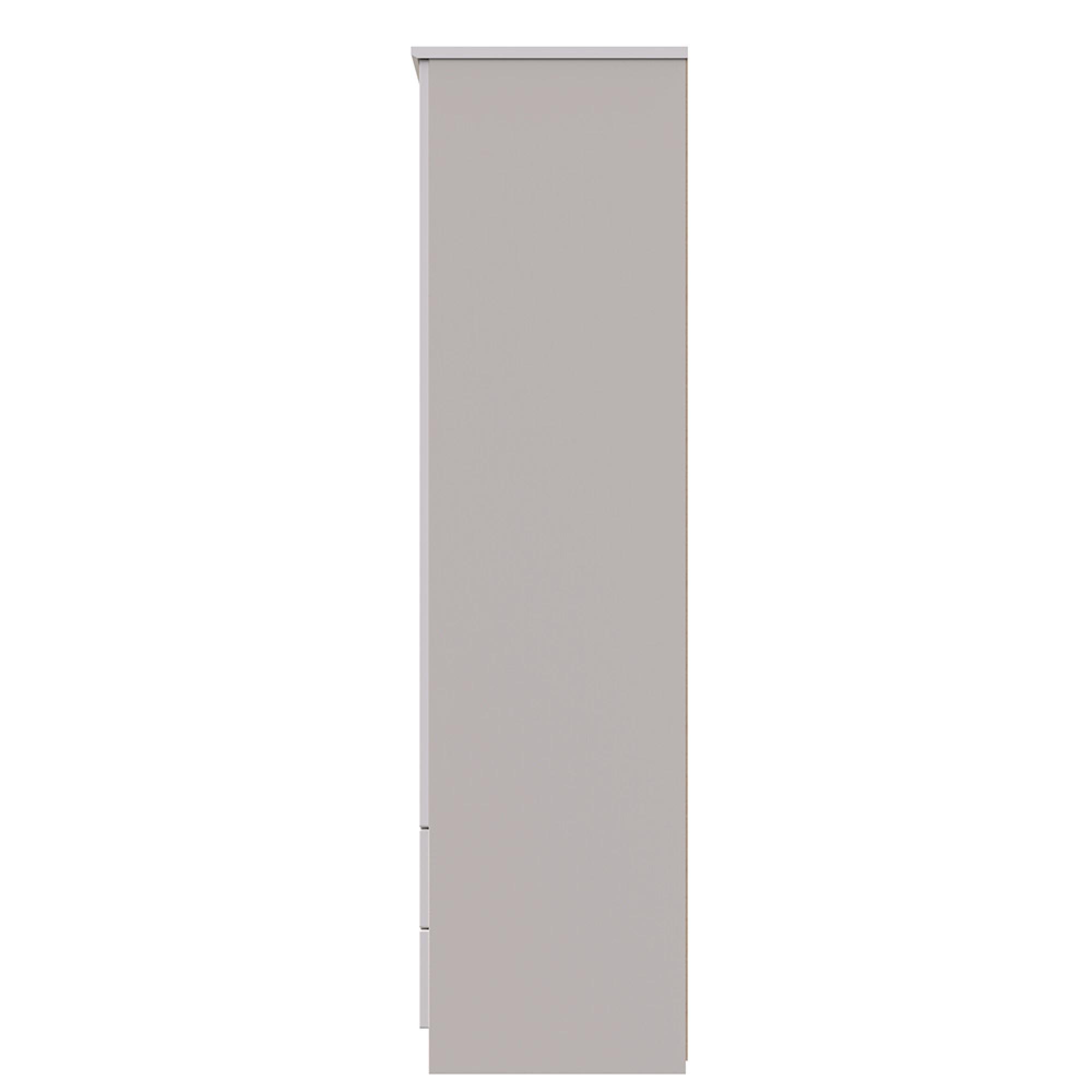 Camden Wardrobe - 3 Door - Tall Combi - with 1 Mirror - RHF 2 Drawers - Cashmere