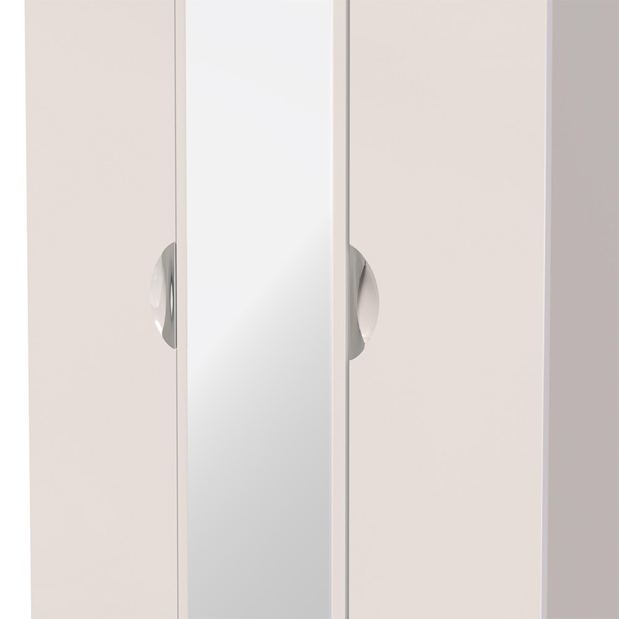 Camden Wardrobe - 3 Door - Tall Combi - with 1 Mirror - RHF 2 Drawers - Cashmere