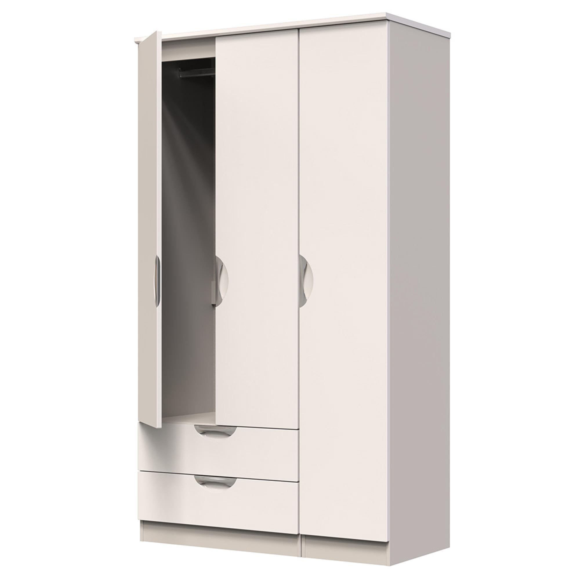 Camden Wardrobe - 3 Door - Tall Triple - LHF 2 Drawers - Cashmere