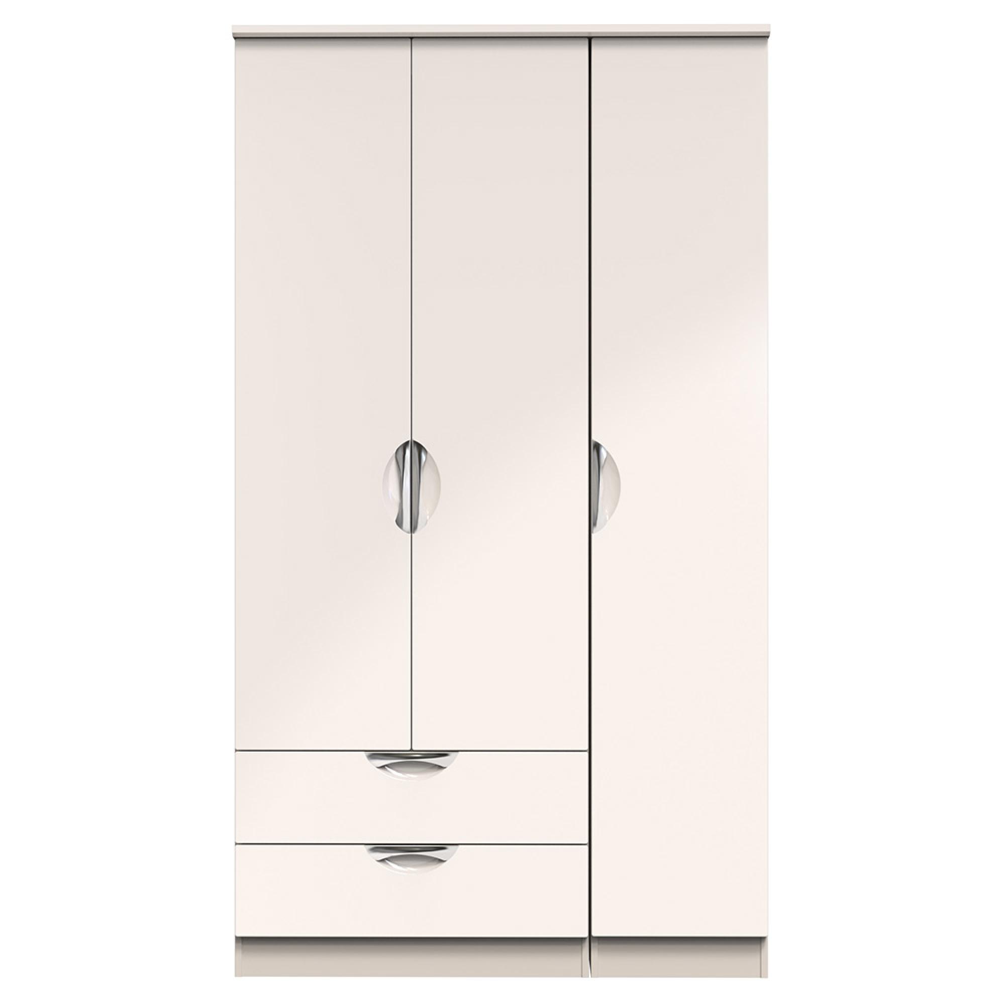 Camden Wardrobe - 3 Door - Tall Triple - LHF 2 Drawers - Cashmere