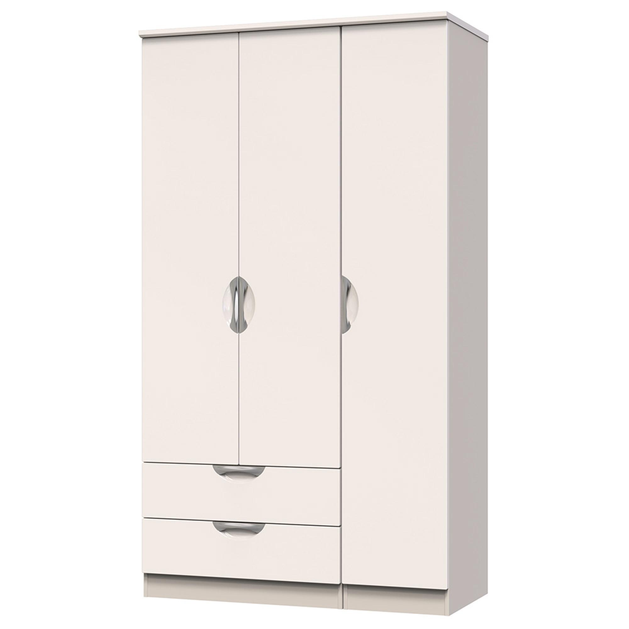 Camden Wardrobe - 3 Door - Tall Triple - LHF 2 Drawers - Cashmere