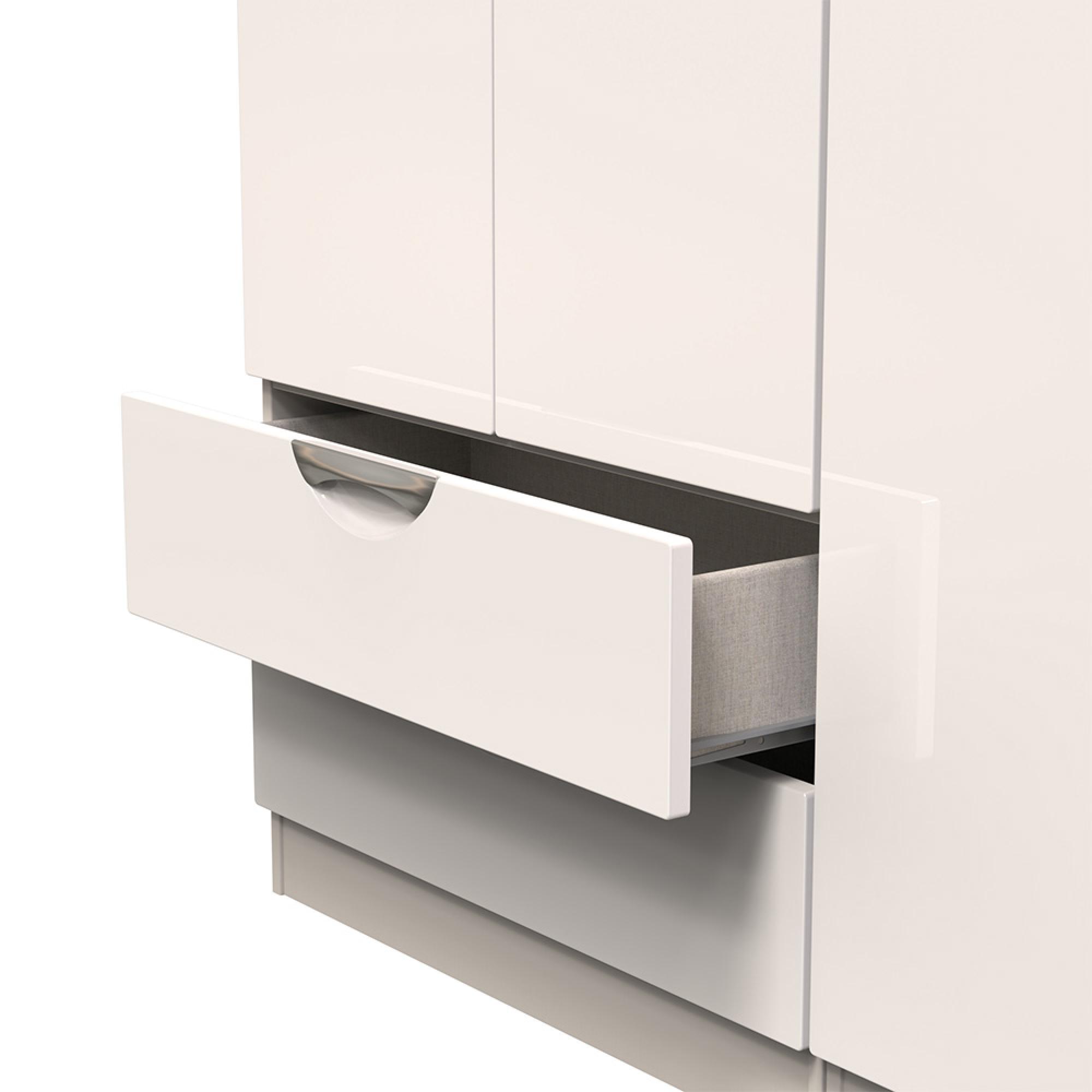 Camden Wardrobe - 3 Door - Tall Triple - LHF 2 Drawers - Cashmere