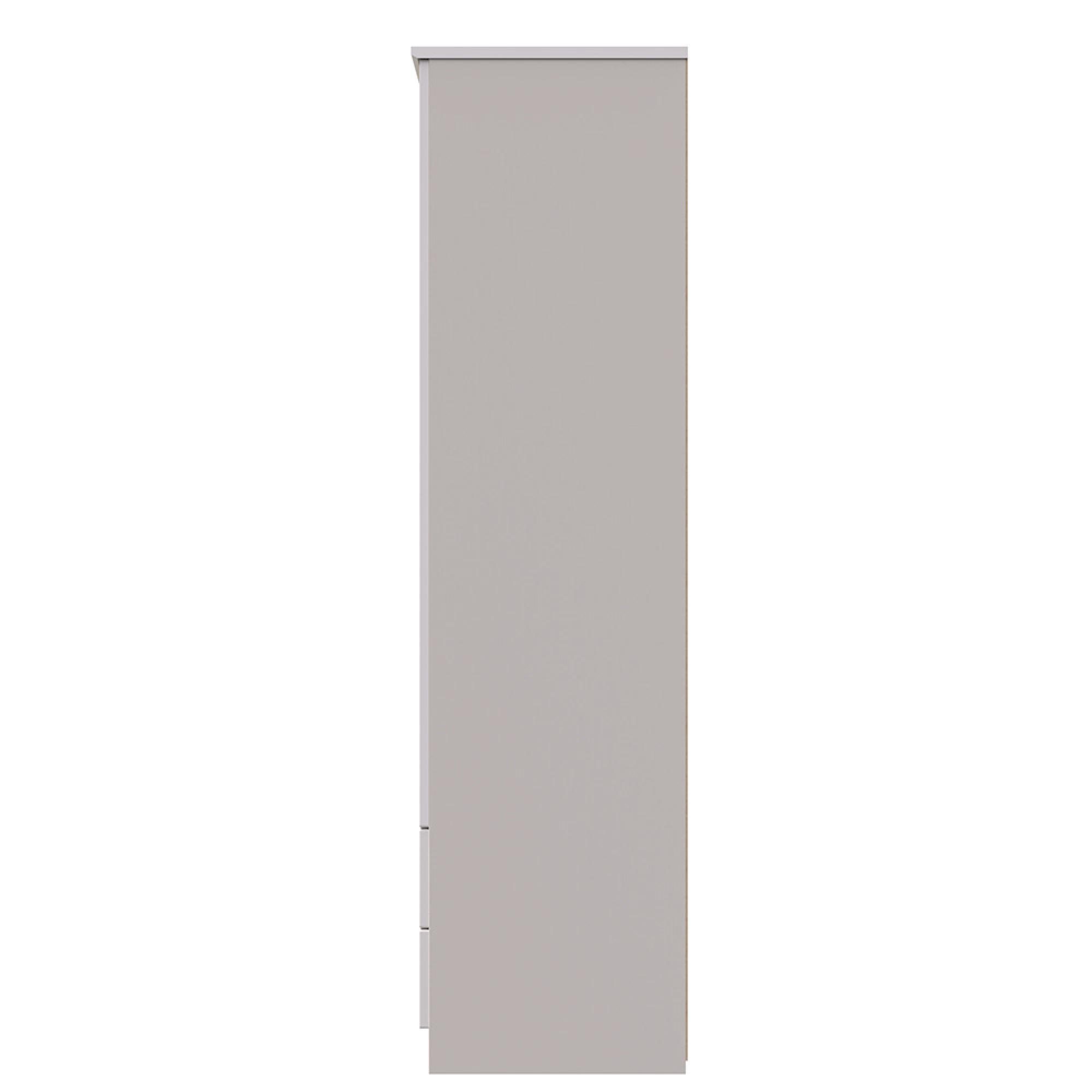 Camden Wardrobe - 3 Door - Tall Triple - RHF 2 Drawers - Gloss Cashmere