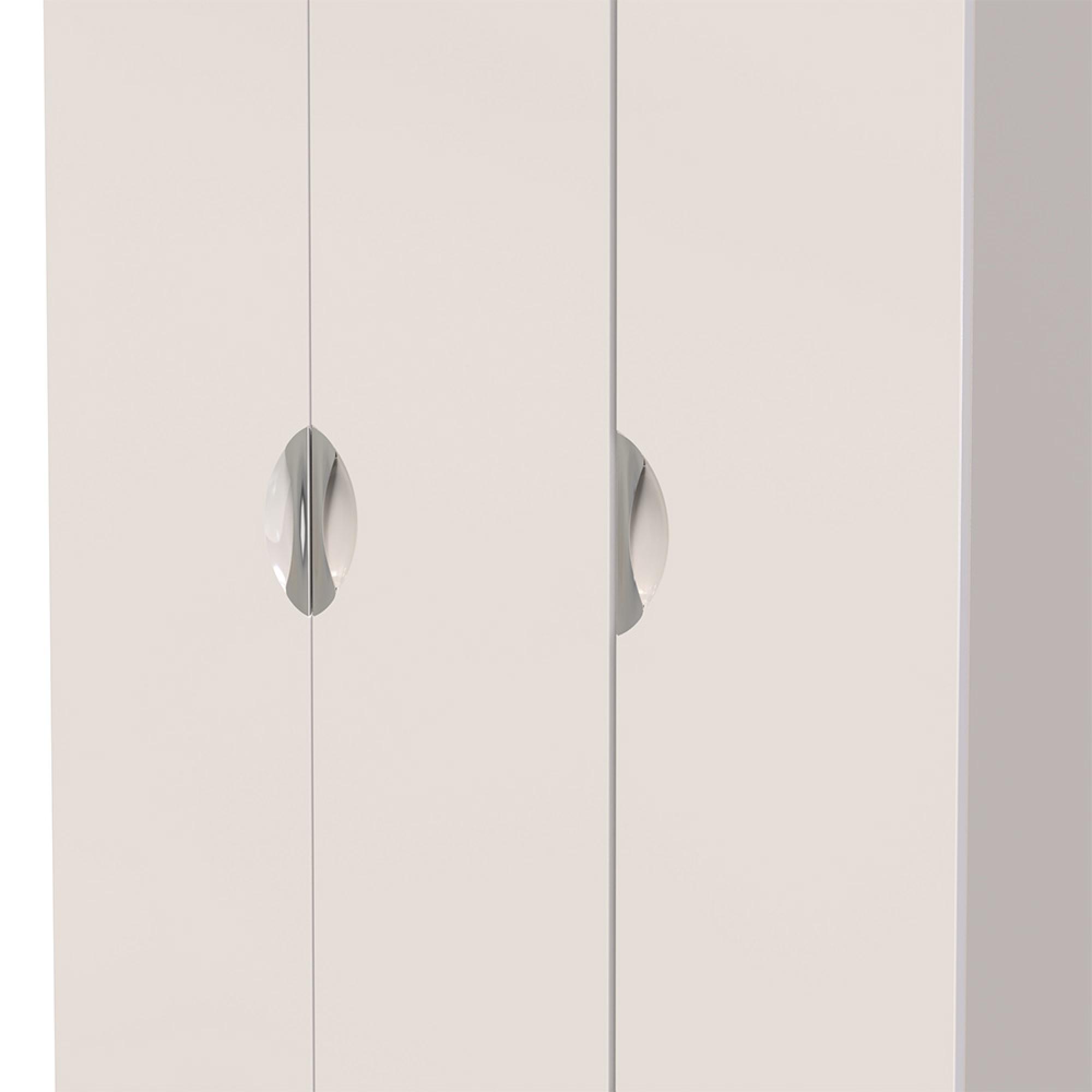 Camden Wardrobe - 3 Door - Tall Triple - RHF 2 Drawers - Gloss Cashmere