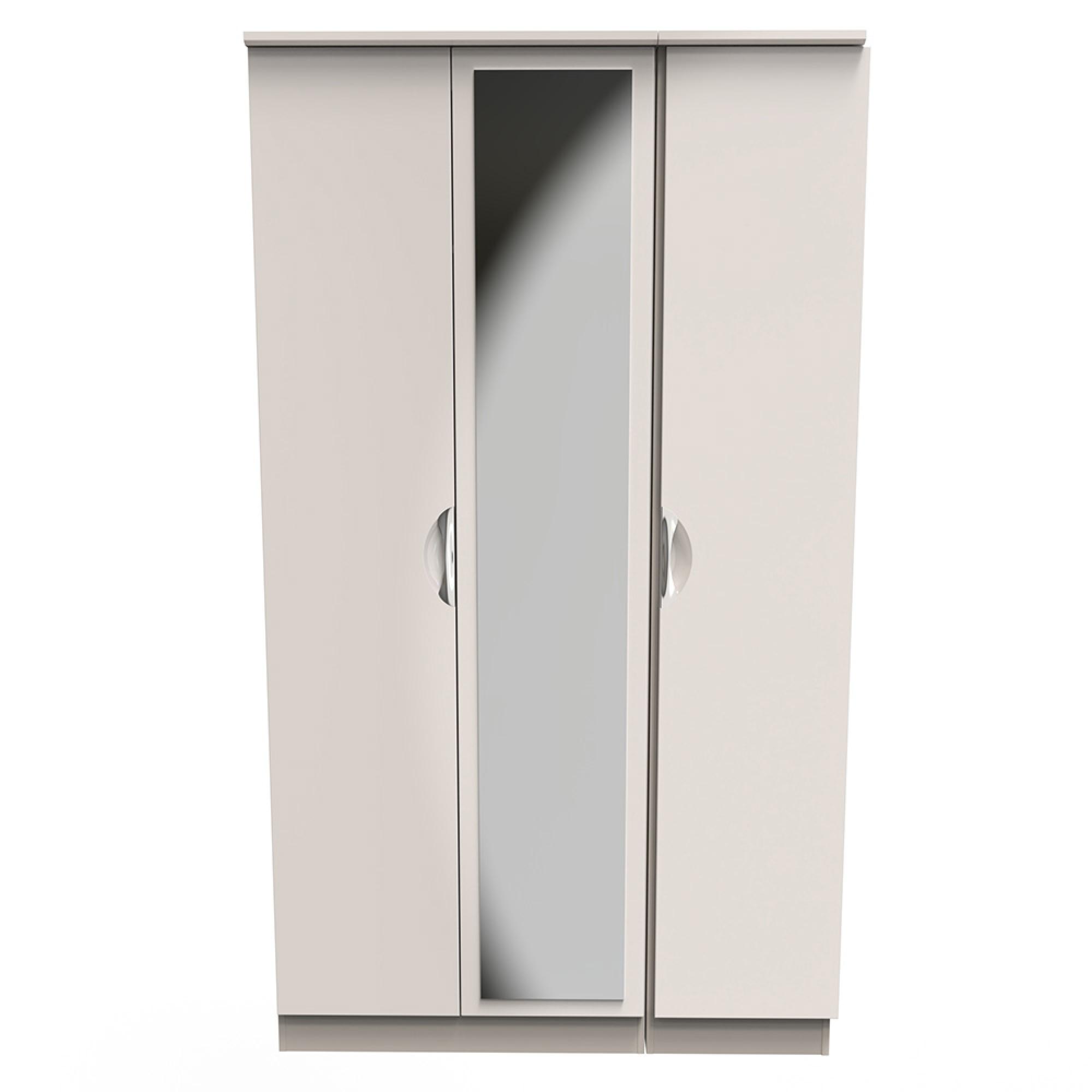 Camden Wardrobe - 3 Door - Tall Triple with 1 Mirror - Cashmere
