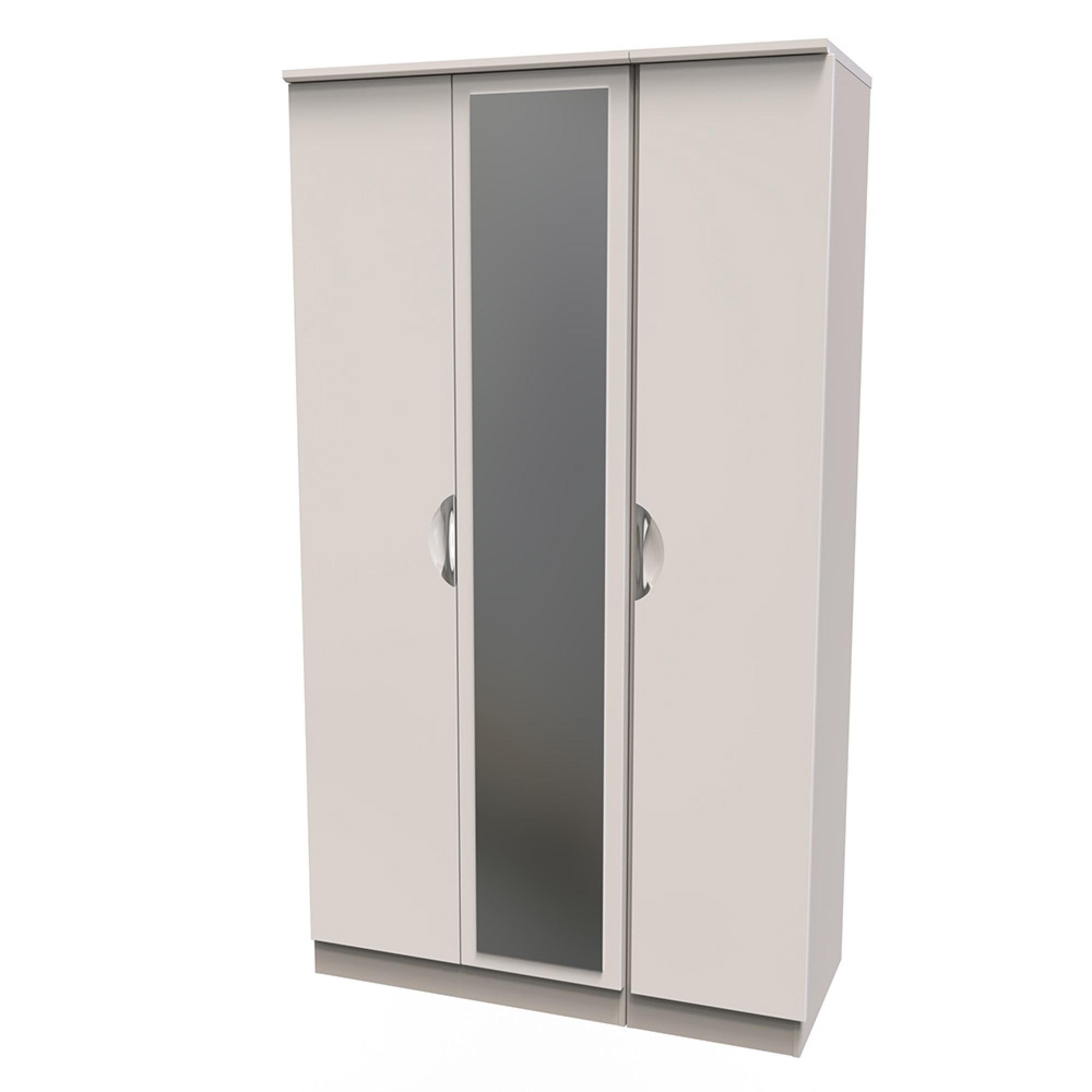 Camden Wardrobe - 3 Door - Tall Triple with 1 Mirror - Cashmere