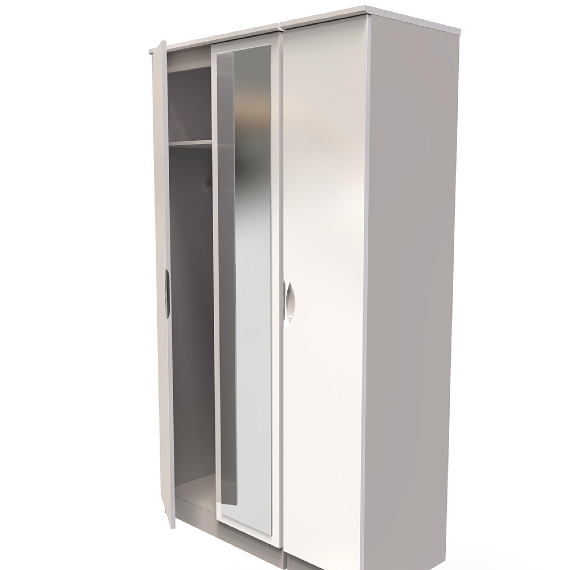Camden Wardrobe - 3 Door - Triple - with 1 Mirror - Cashmere