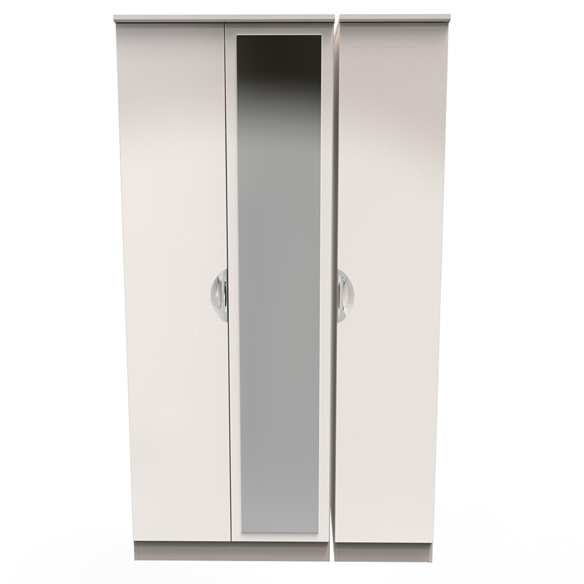 Camden Wardrobe - 3 Door - Triple - with 1 Mirror - Cashmere