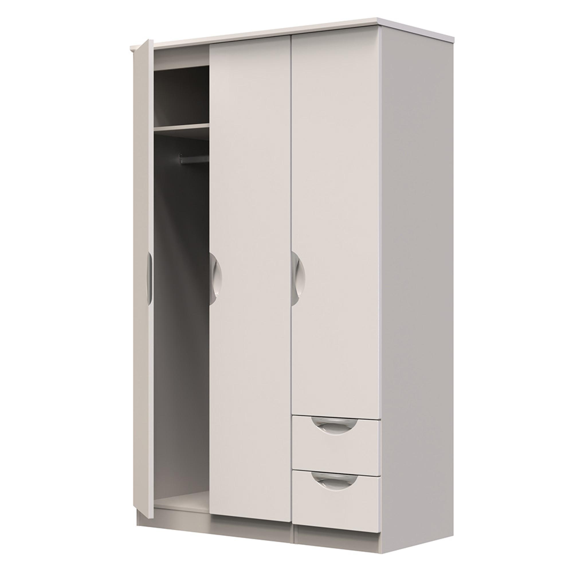 Camden Wardrobe - 3 Door - Triple - with RHF 2 Drawers - Cashmere