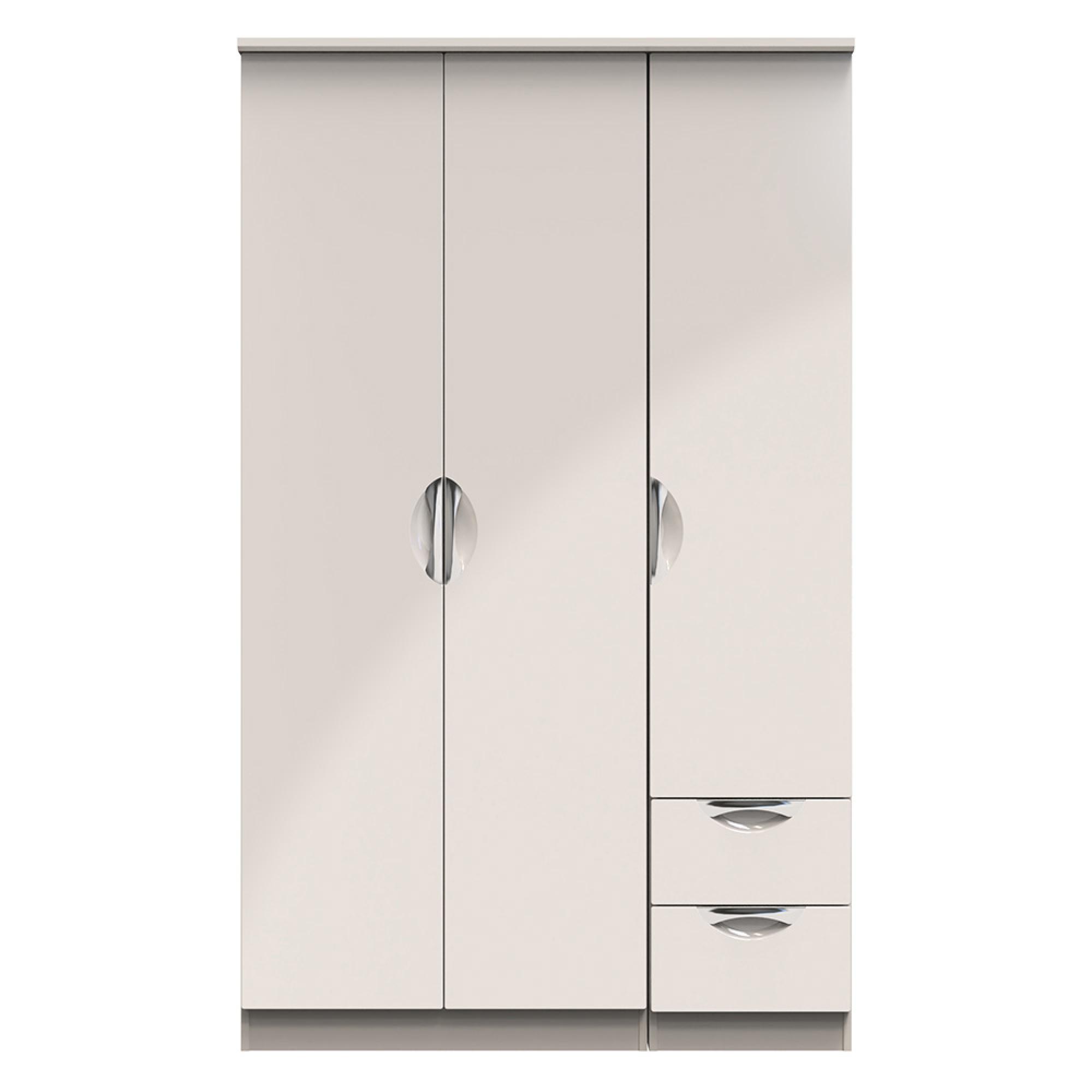 Camden Wardrobe - 3 Door - Triple - with RHF 2 Drawers - Cashmere