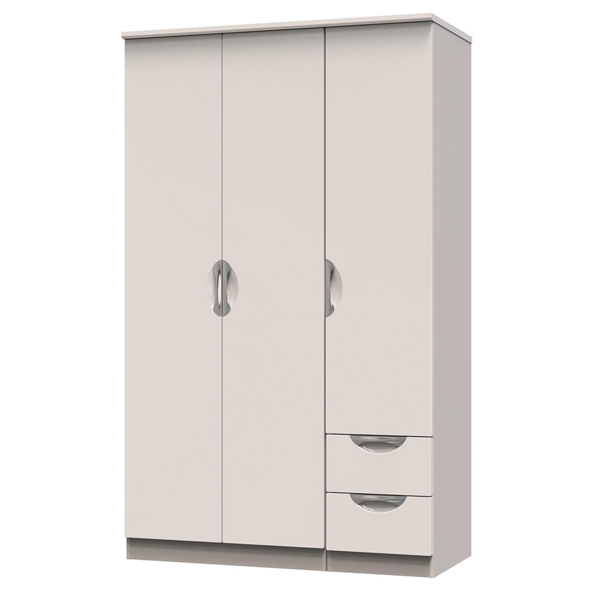 Camden Wardrobe - 3 Door - Triple - with RHF 2 Drawers - Cashmere