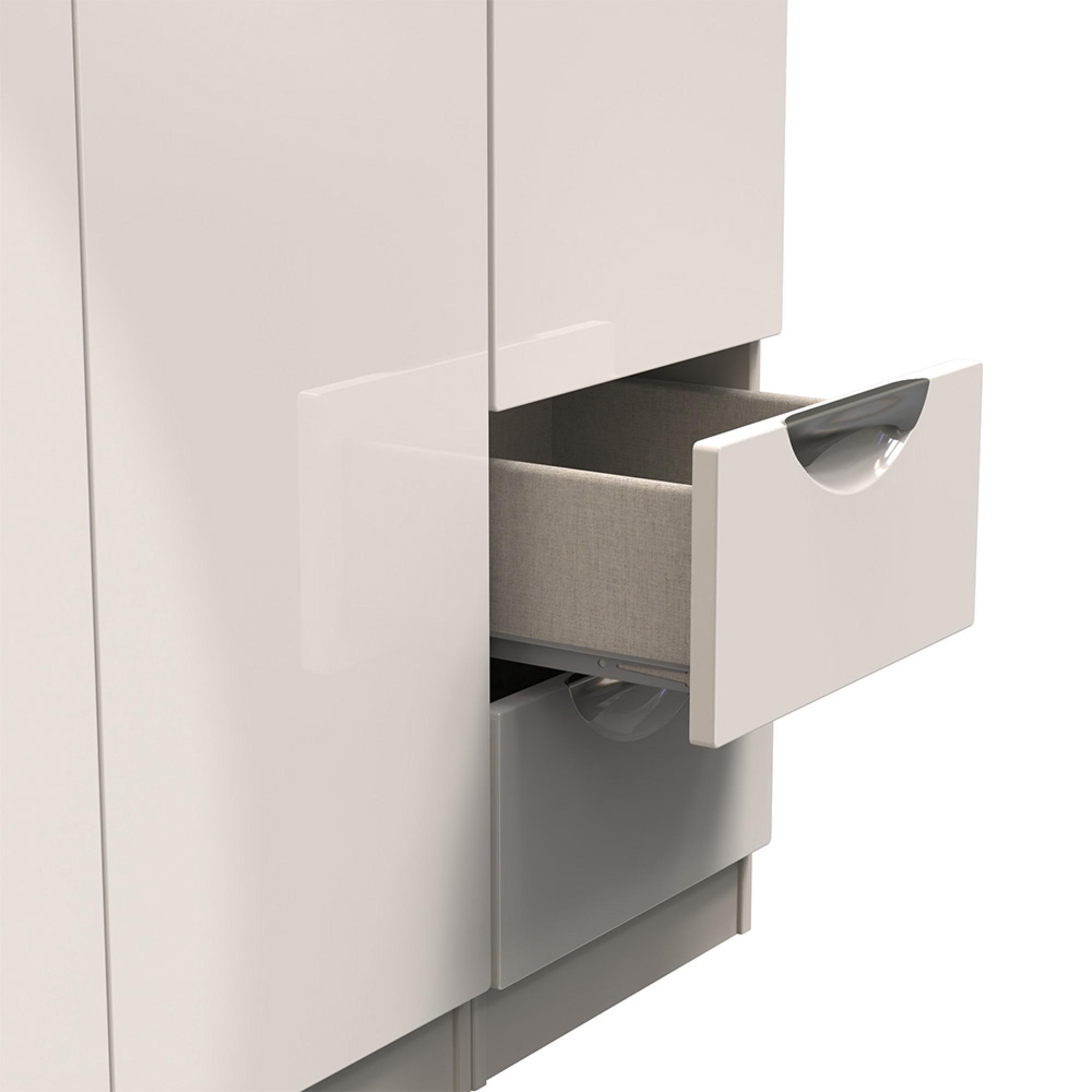 Camden Wardrobe - 3 Door - Triple - with RHF 2 Drawers - Cashmere