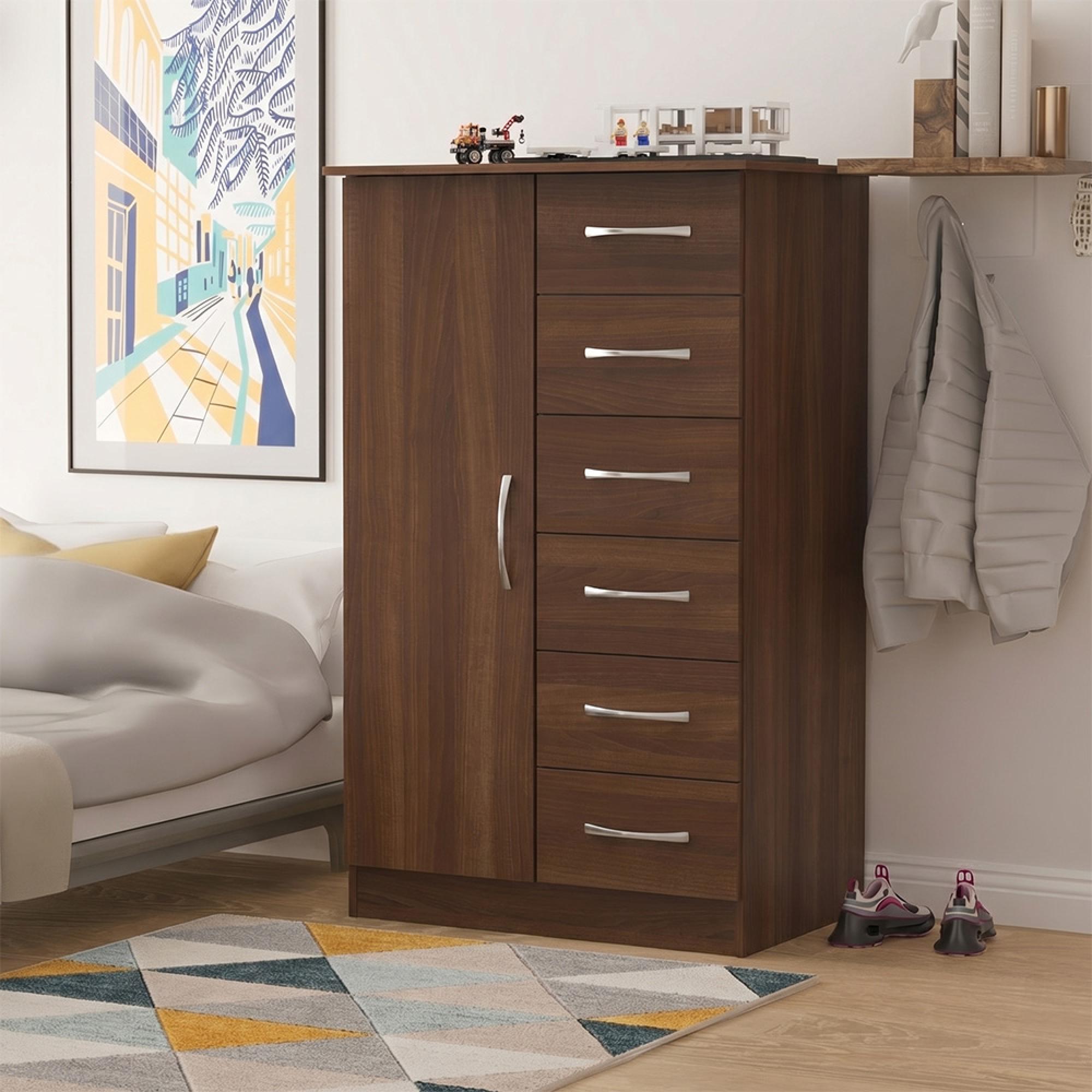 Avon Wardrobe - 1 Door - Midi - Walnut