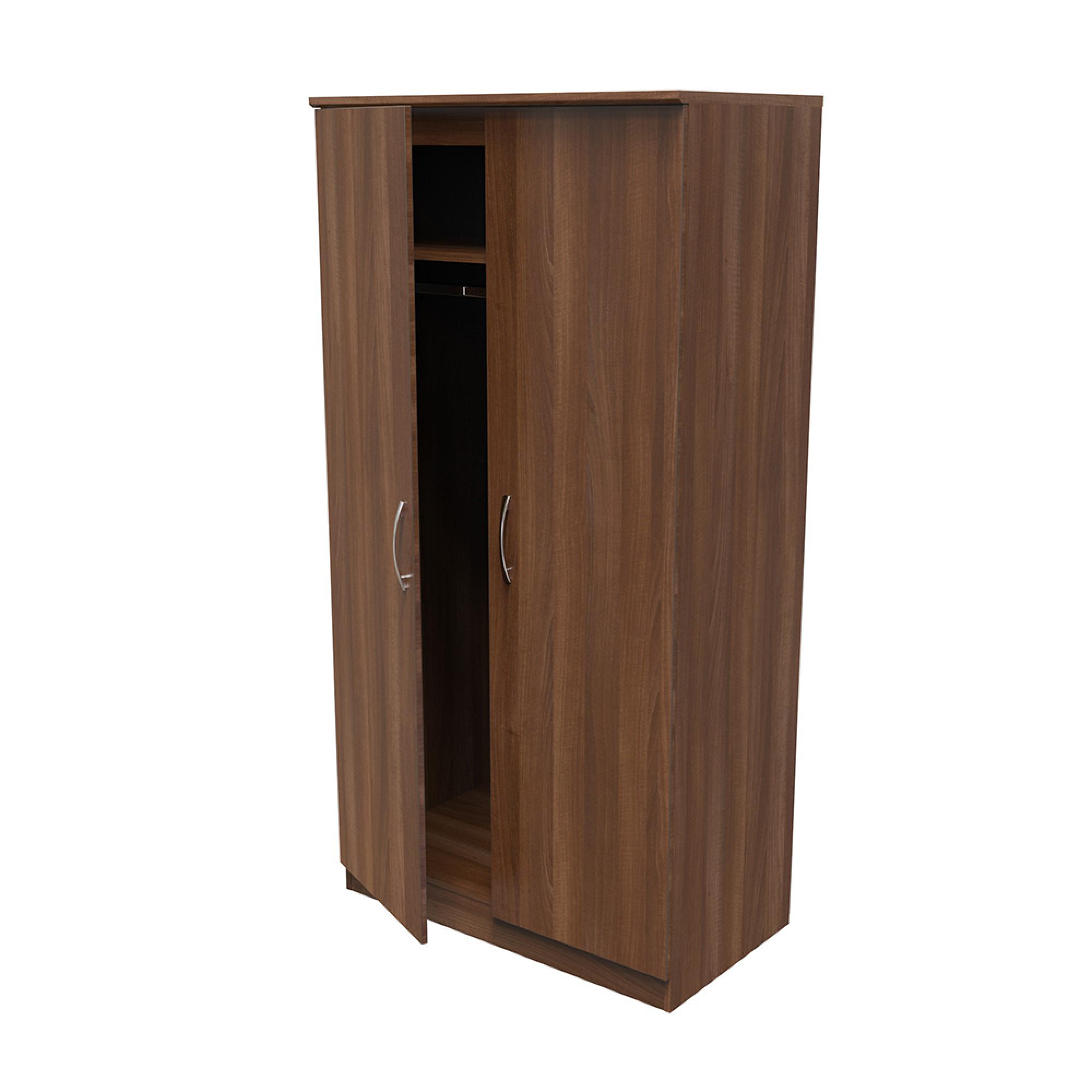 Avon Wardrobe - 2 Door - Plain - H 18255cm - Walnut