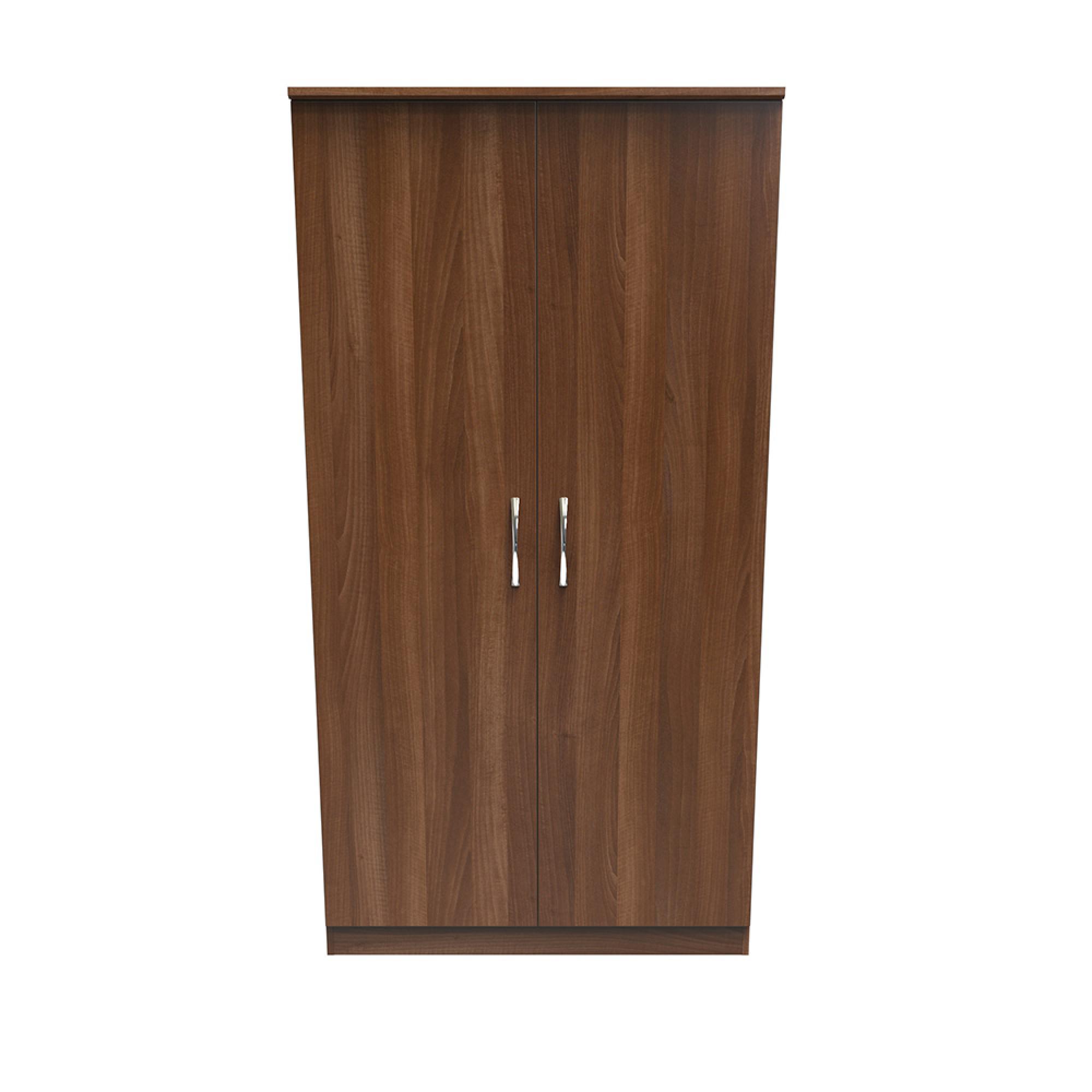 Avon Wardrobe - 2 Door - Plain - H 18255cm - Walnut