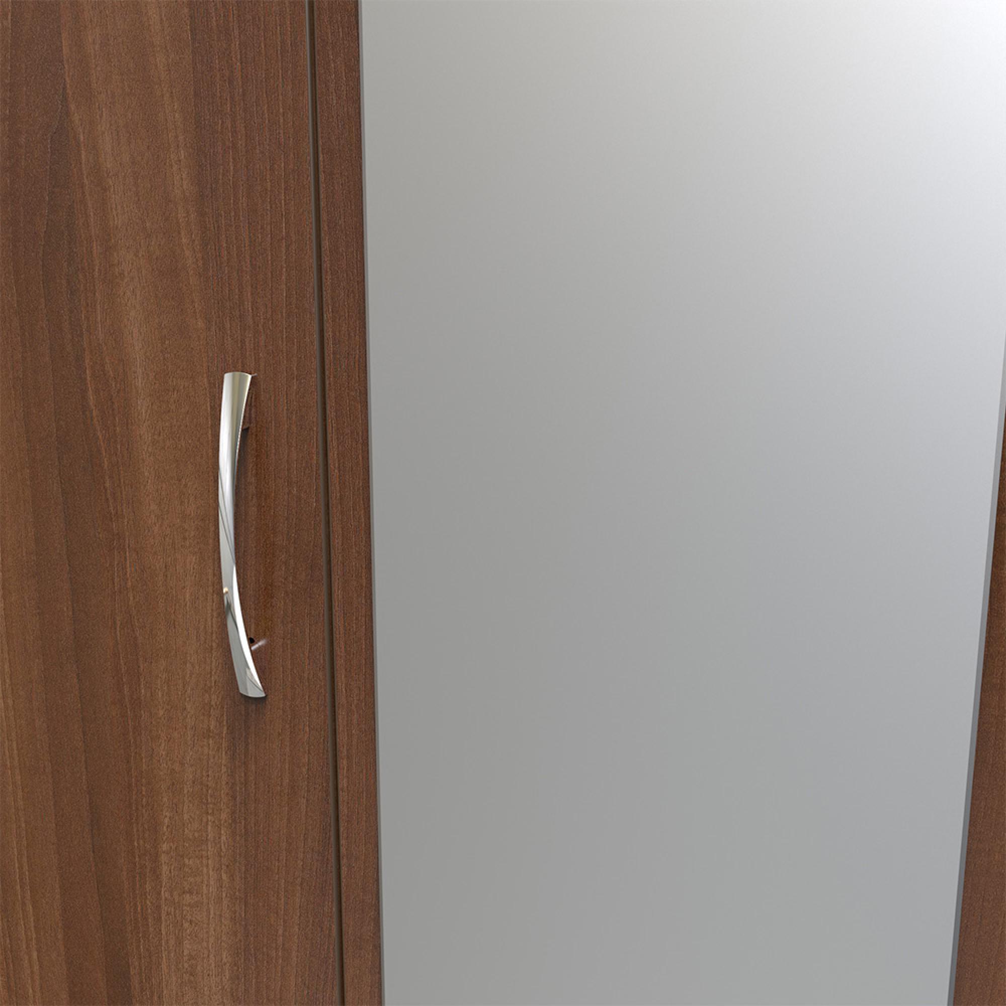 Avon Wardrobe - 3 Door with 1 Mirror - Walnut