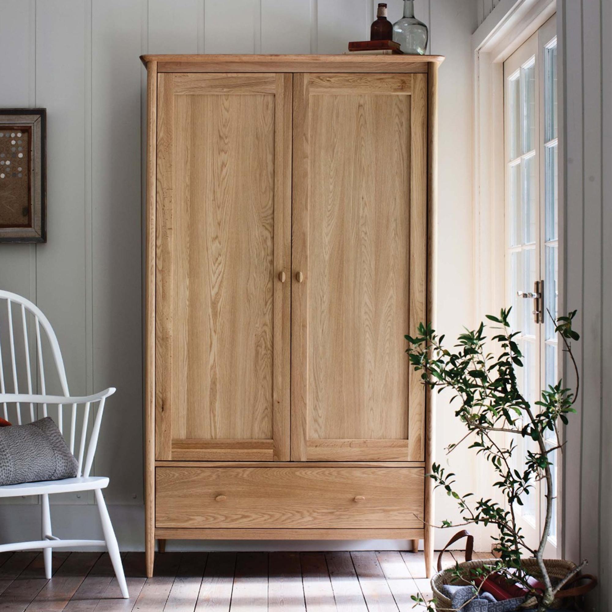 Clearance - Teramo Wardrobe - 2 Door 1 Drawer - Oak - A580