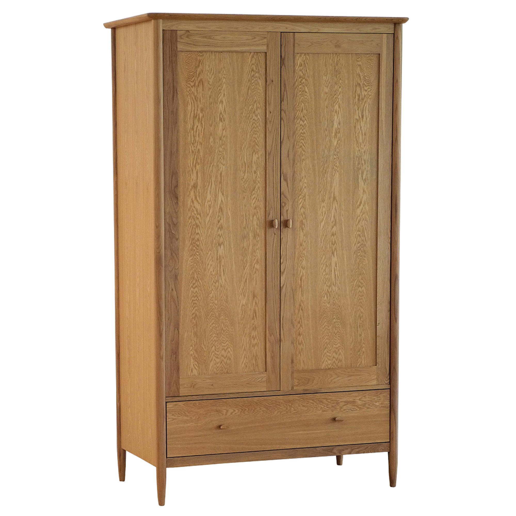 Clearance - Teramo Wardrobe - 2 Door 1 Drawer - Oak - A580