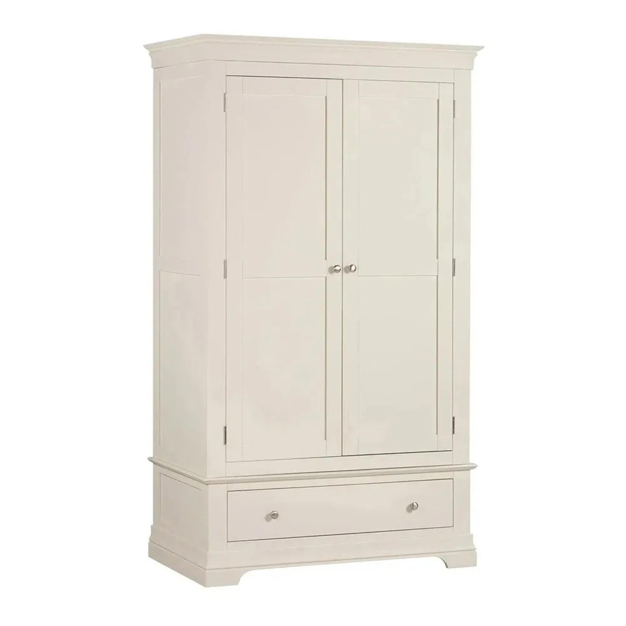 Paisley Wardrobe - 2 Door - 1 Drawer - Cream Painted