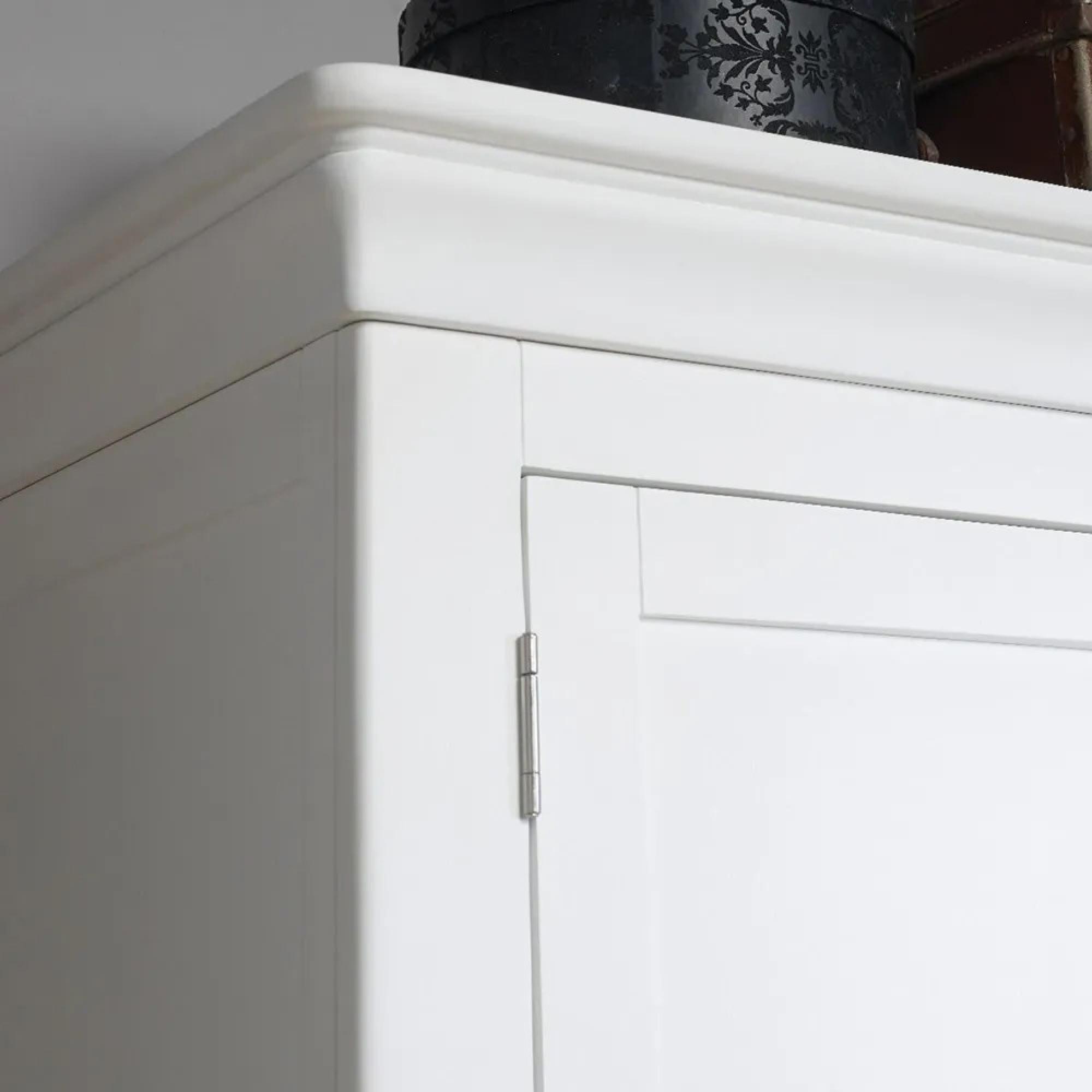 Paisley Wardrobe - 3 Door - 2 Drawer - White Painted