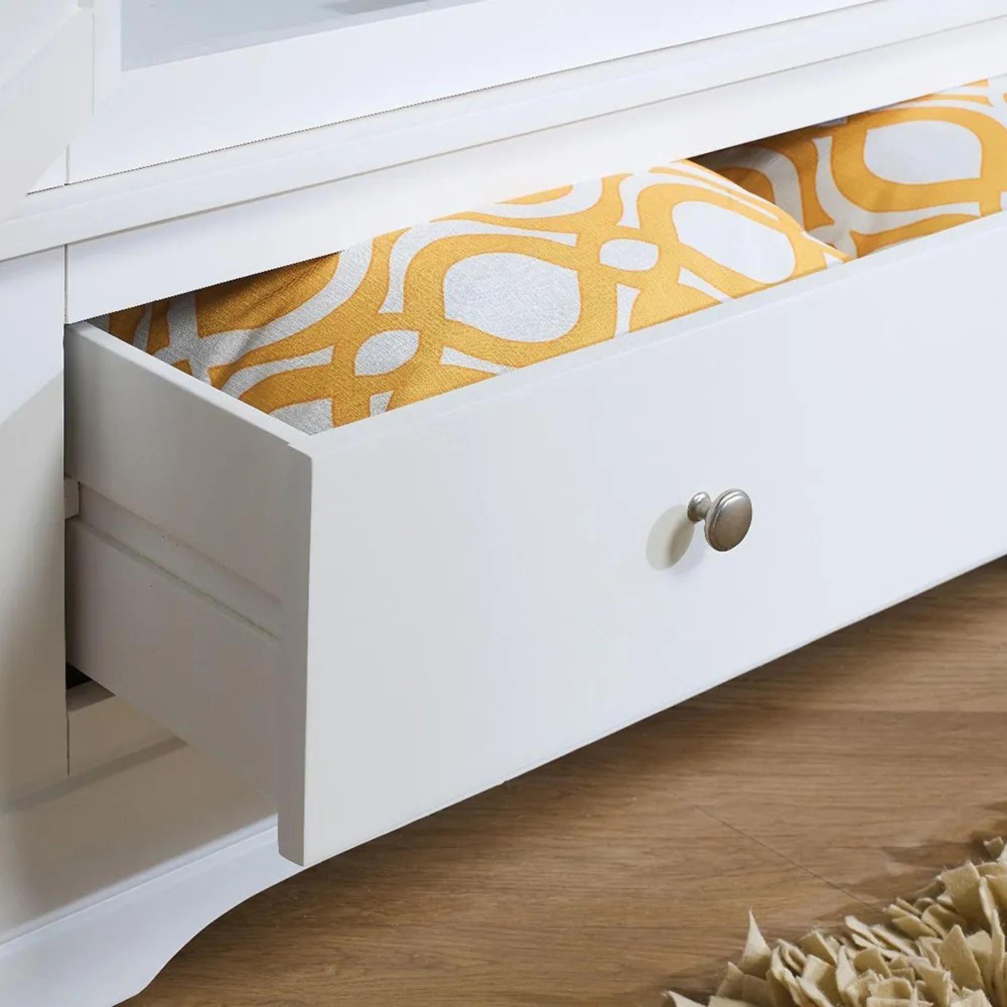 Paisley Wardrobe - 3 Door - 2 Drawer - White Painted