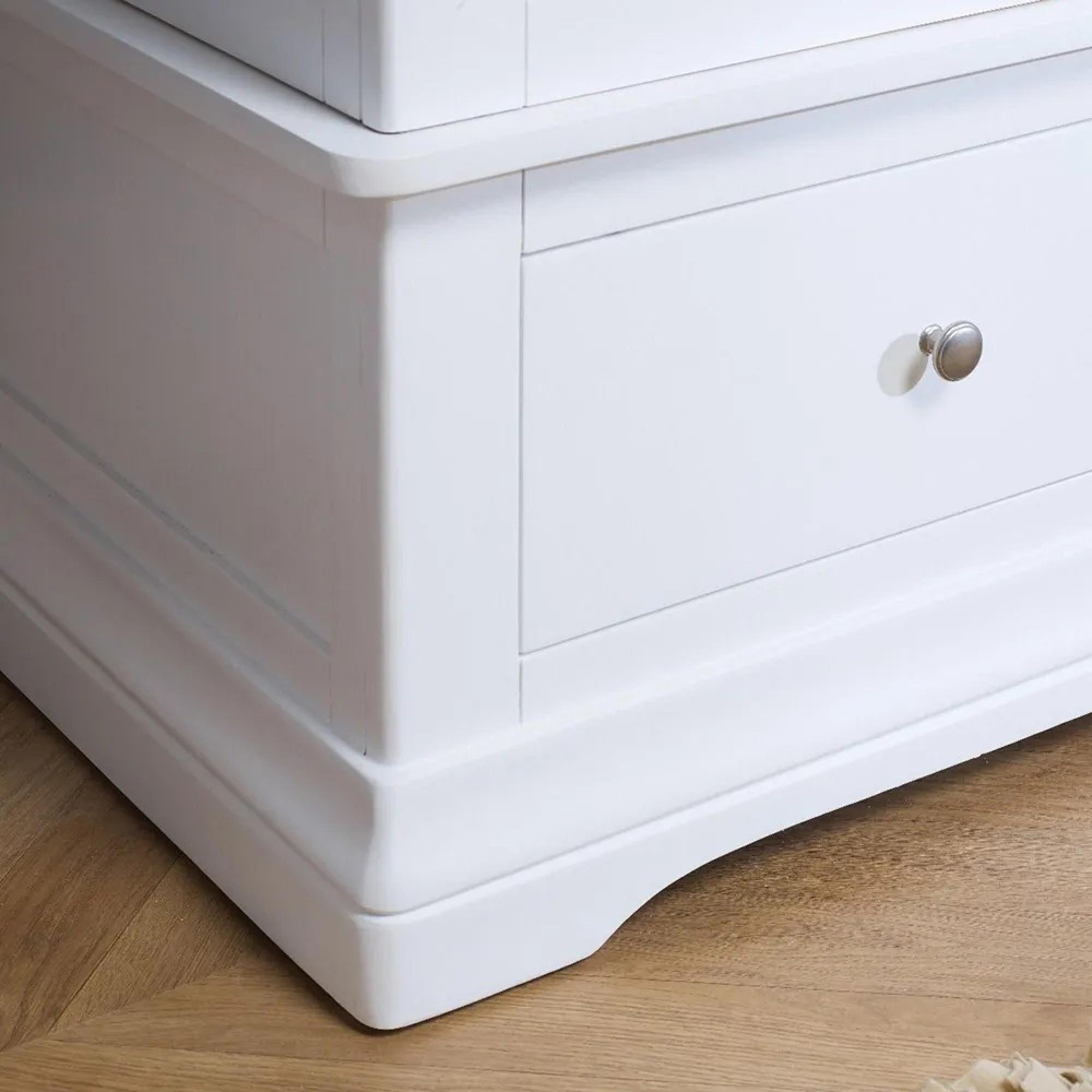 Paisley Wardrobe - 3 Door - 2 Drawer - White Painted