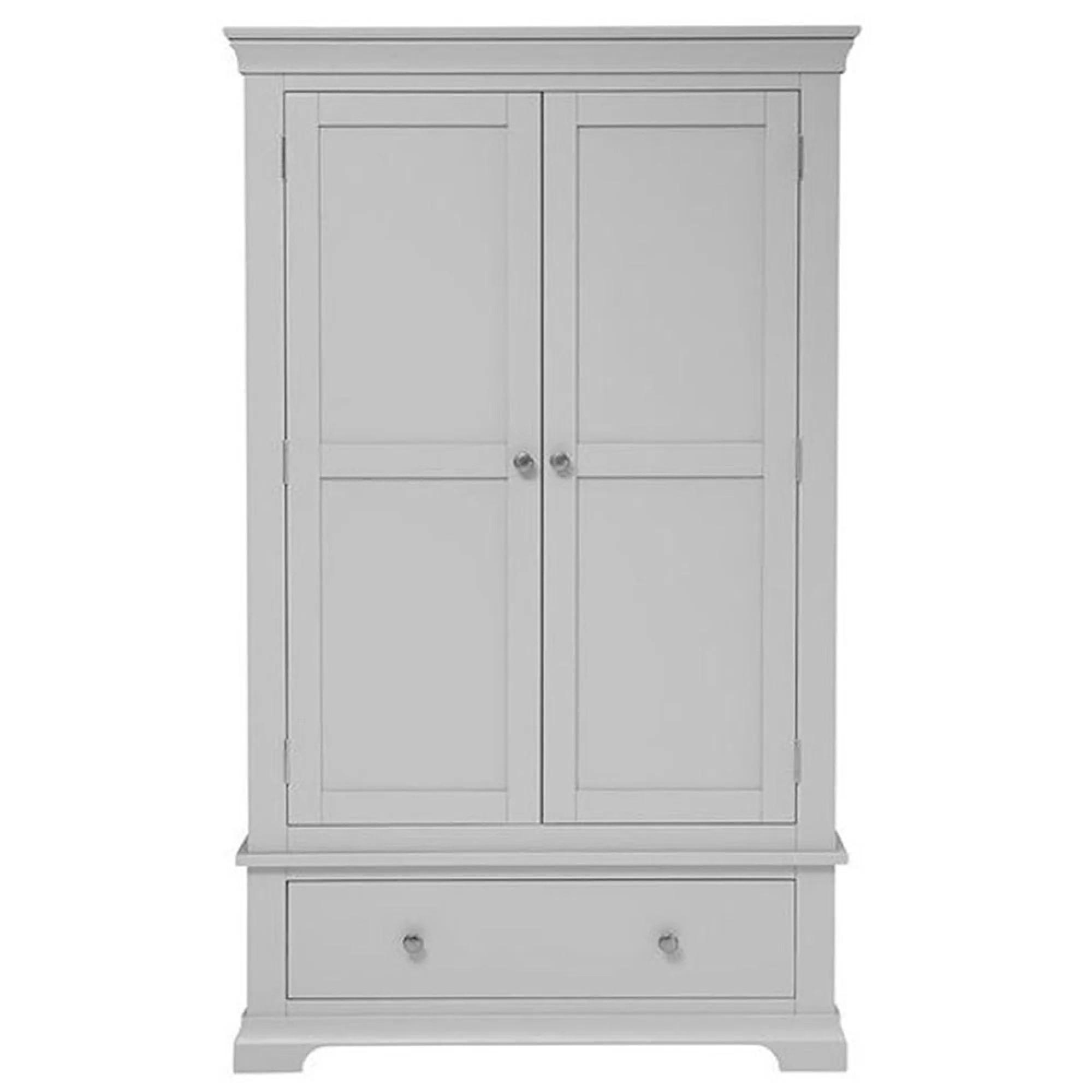 Paisley Wardrobe - 2 Door - 1 Drawer - Grey Painted