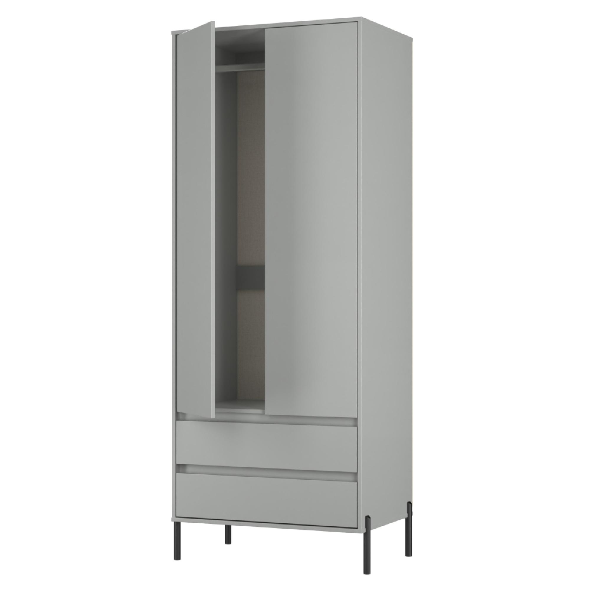 Leona Wardrobe - 2 Door - 2 Drawer - Tall - Dusk Grey