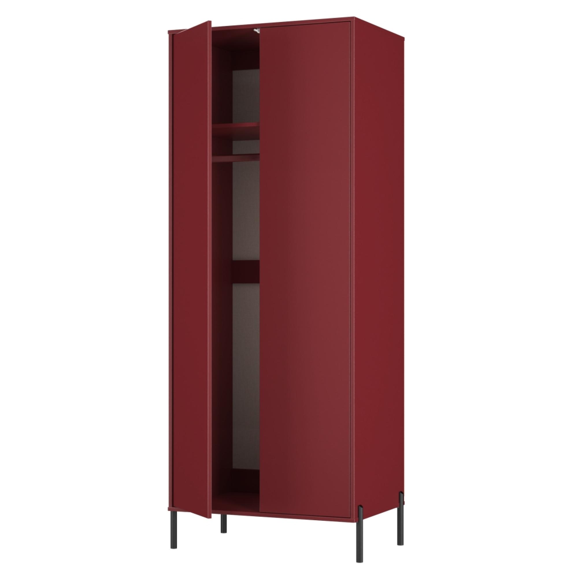 Leona Wardrobe - 2 Door - Tall - Red Matt