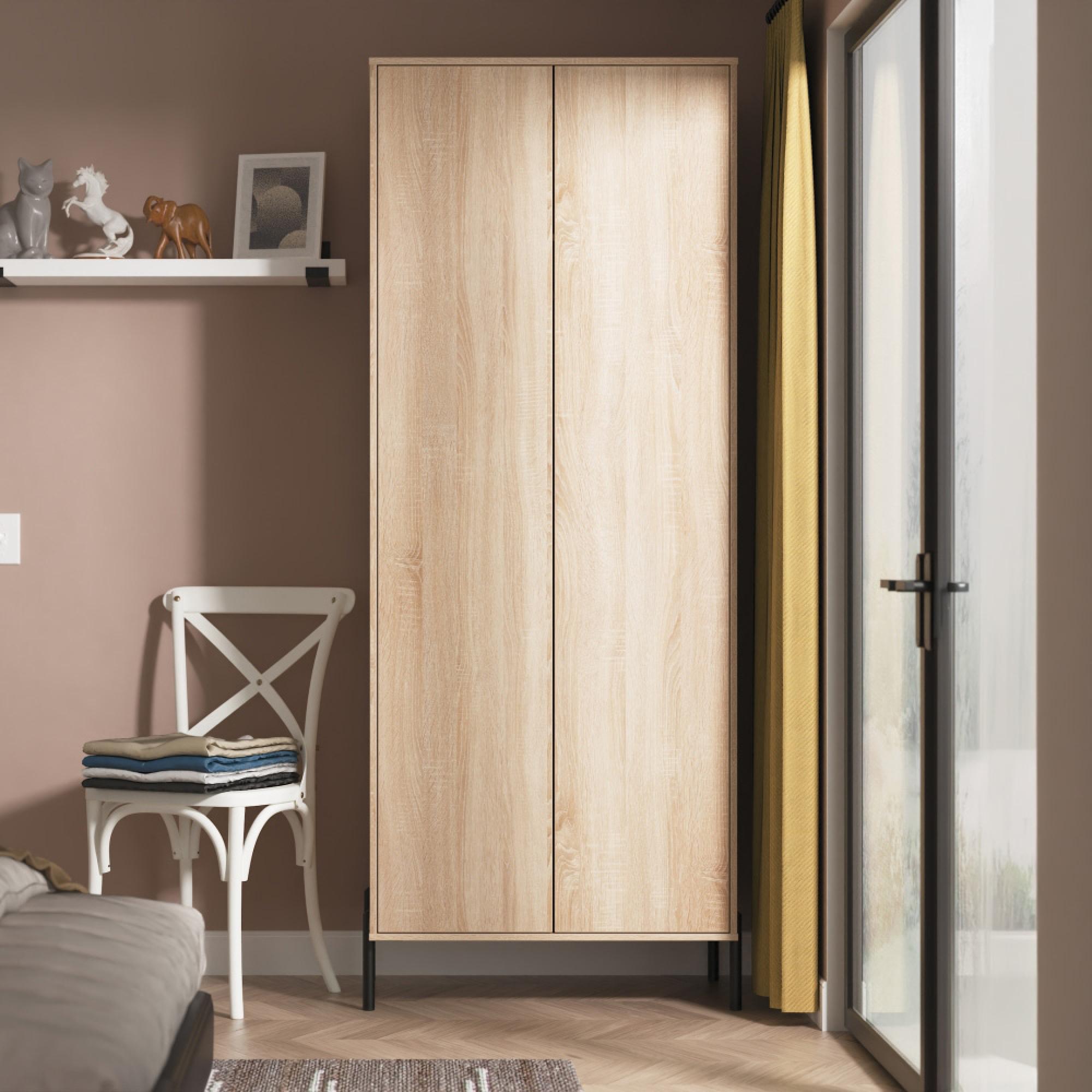 Leona Wardrobe - 2 Door - Tall - Bardolino Oak
