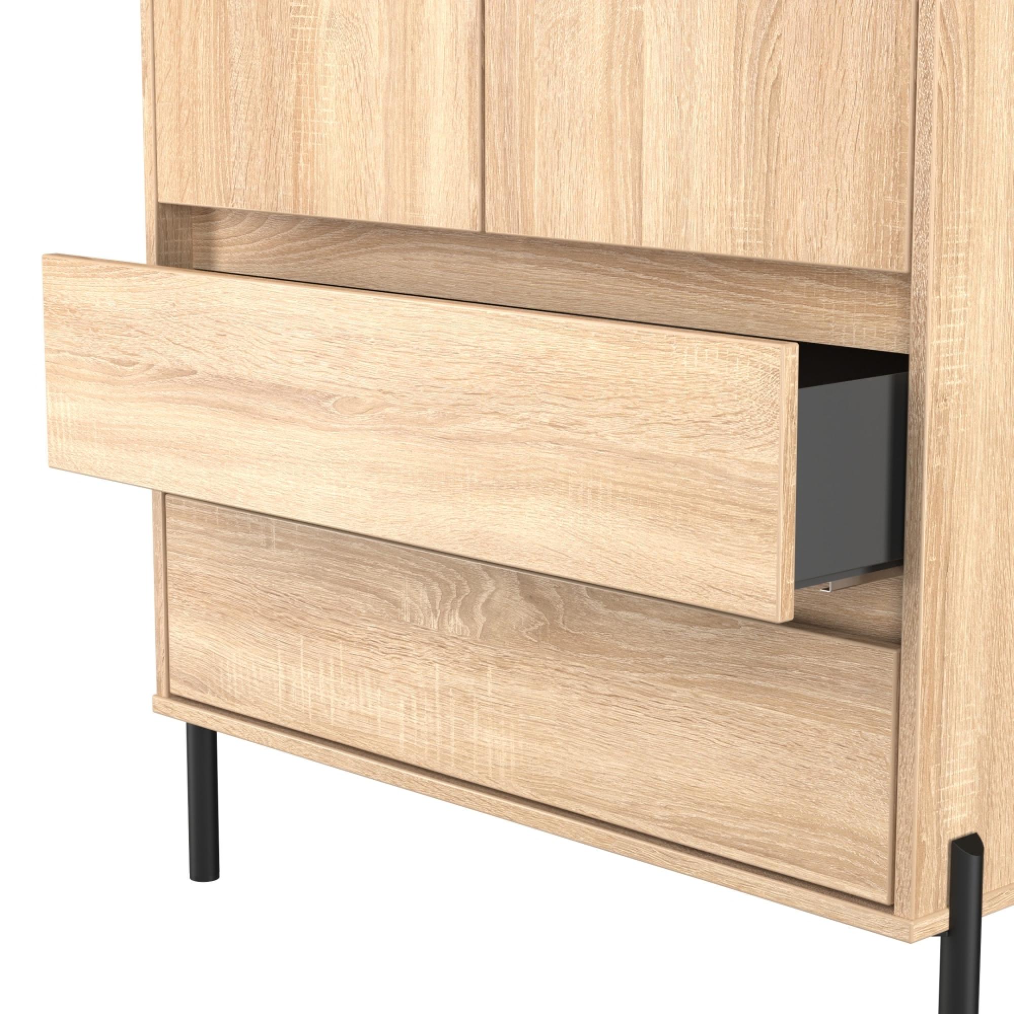 Leona Wardrobe - 2 Door - 2 Drawer - Tall - Bardolino Oak