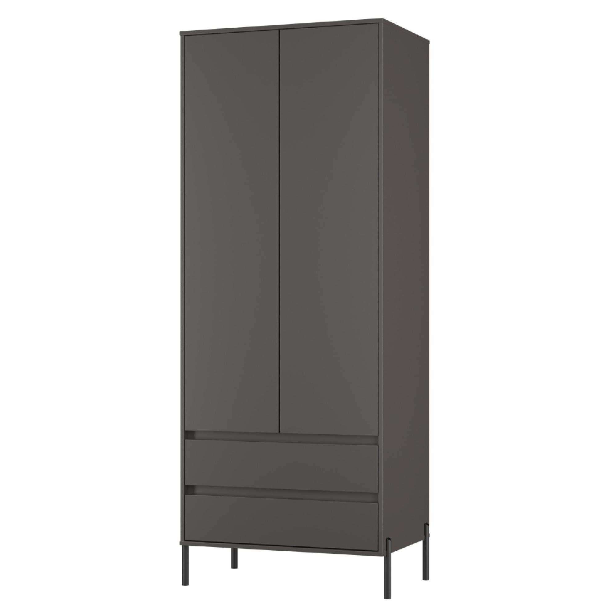Leona Wardrobe - 2 Door - 2 Drawer - Tall - Graphite