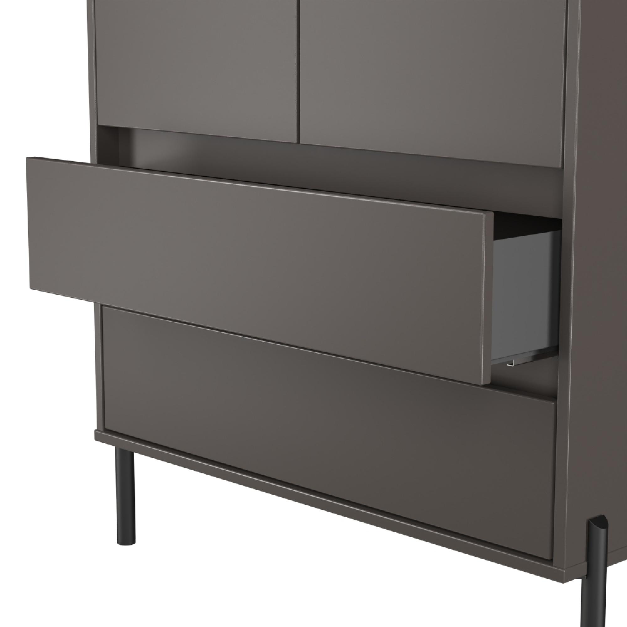 Leona Wardrobe - 2 Door - 2 Drawer - Tall - Graphite
