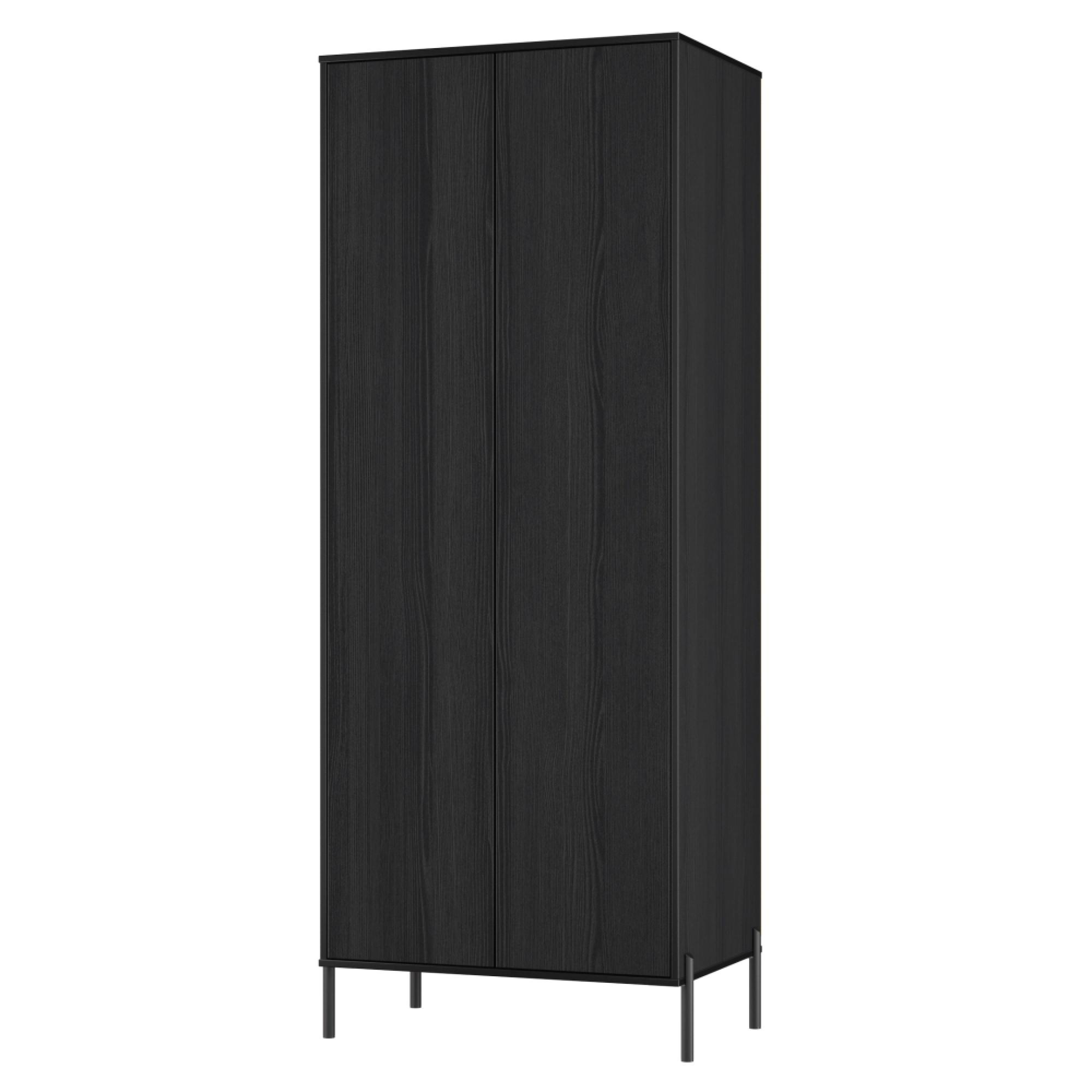 Leona Wardrobe - 2 Door - Tall - Black Ash